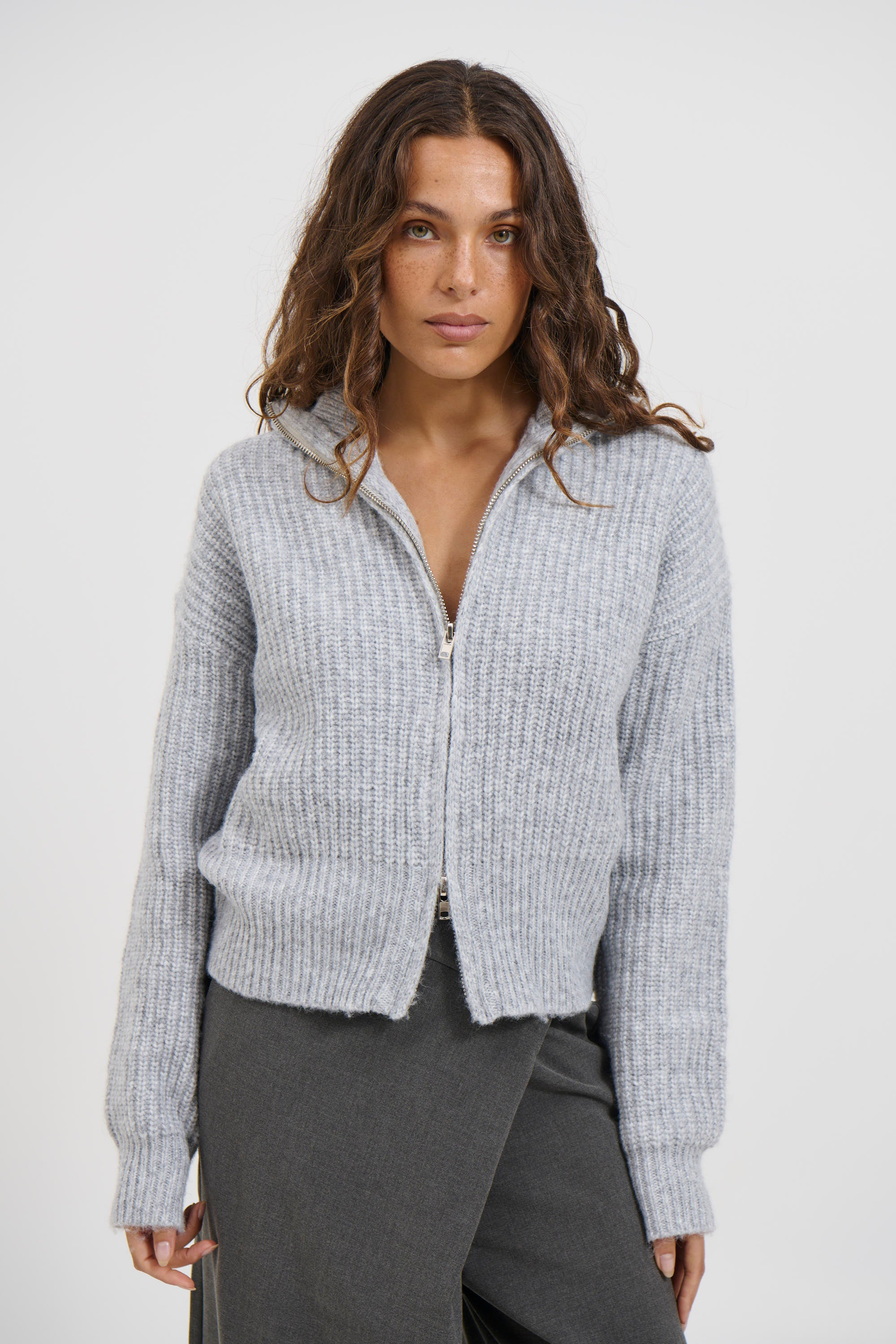 Haze Zip Jumper Stone