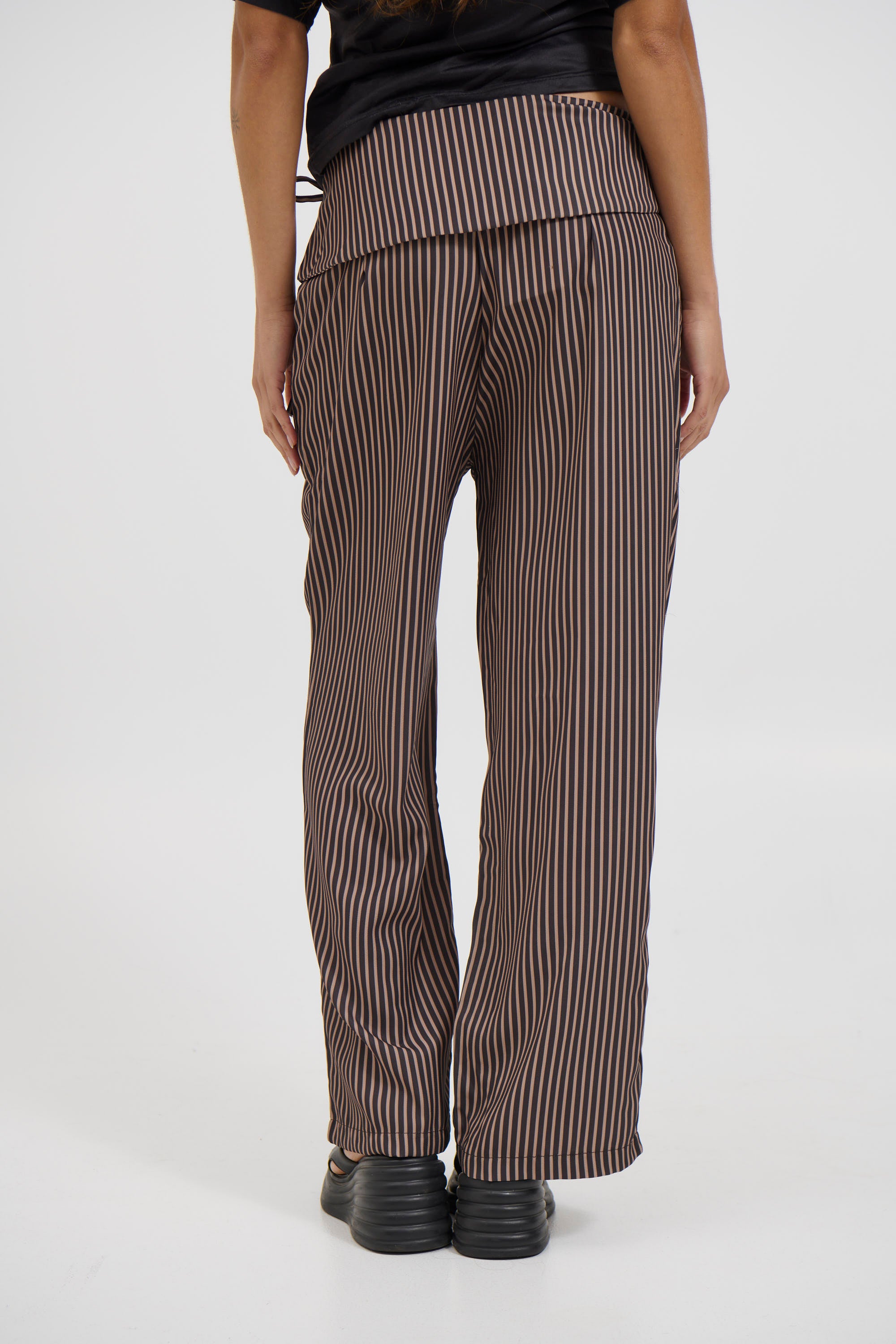 June Pinstripe Pant Brown