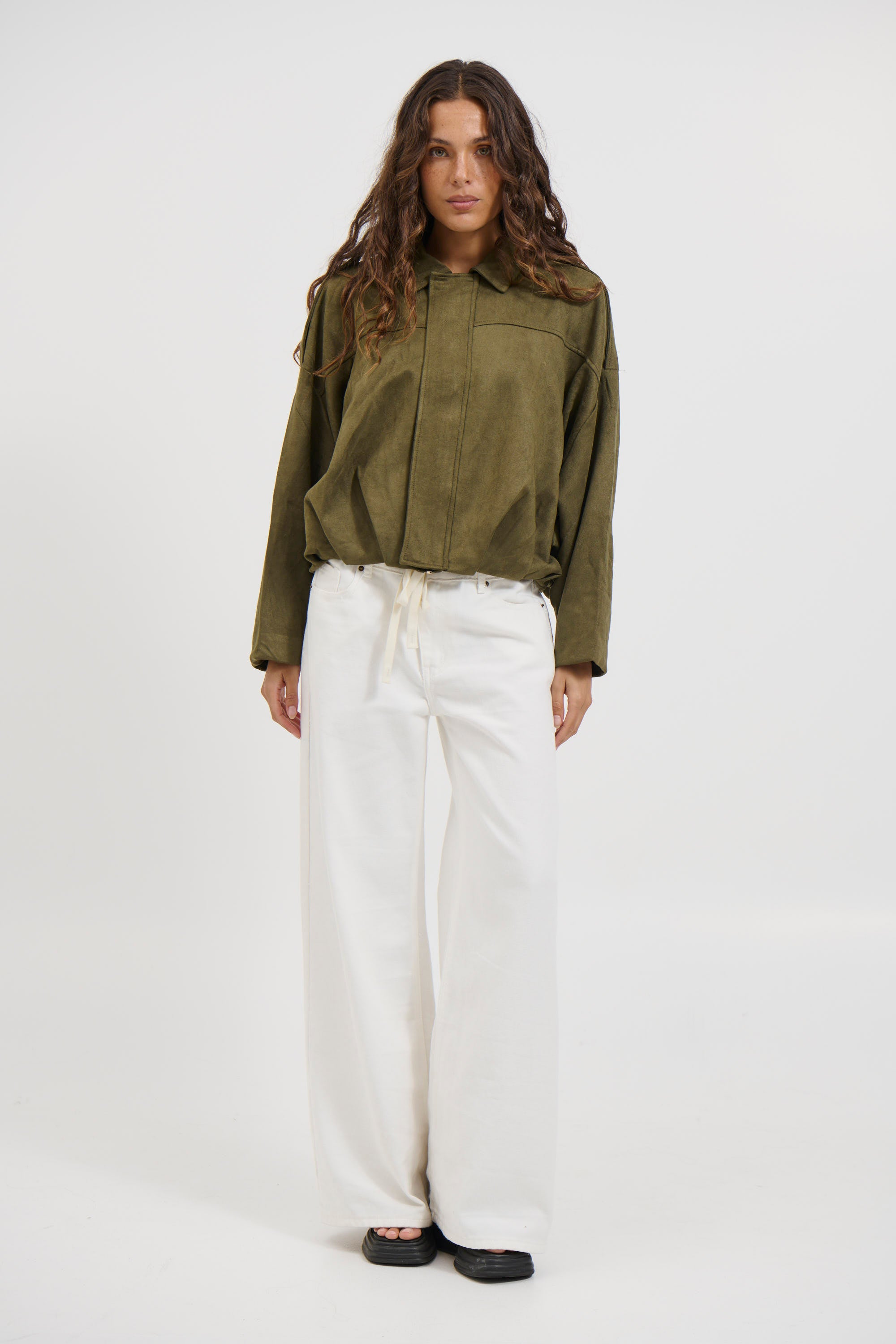 Harmony Suede Jacket Khaki