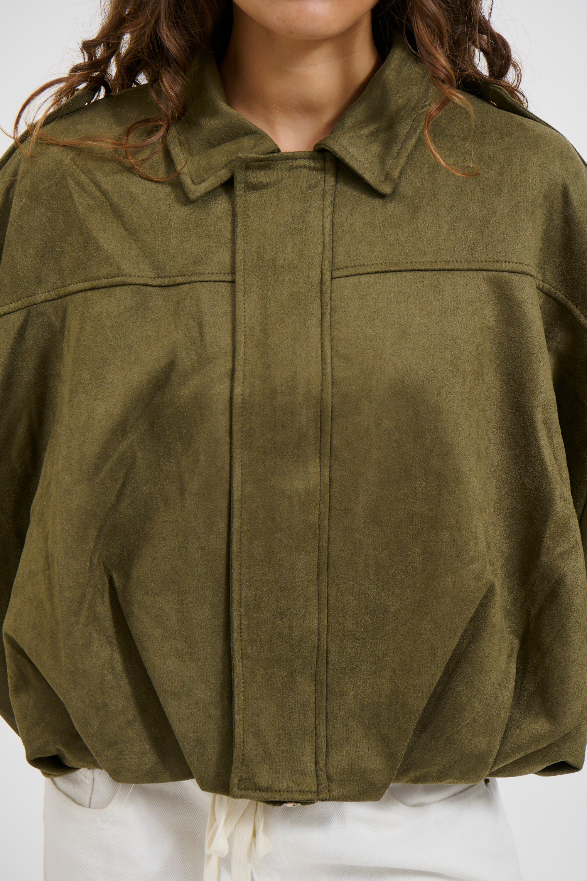 Harmony Suede Jacket Khaki