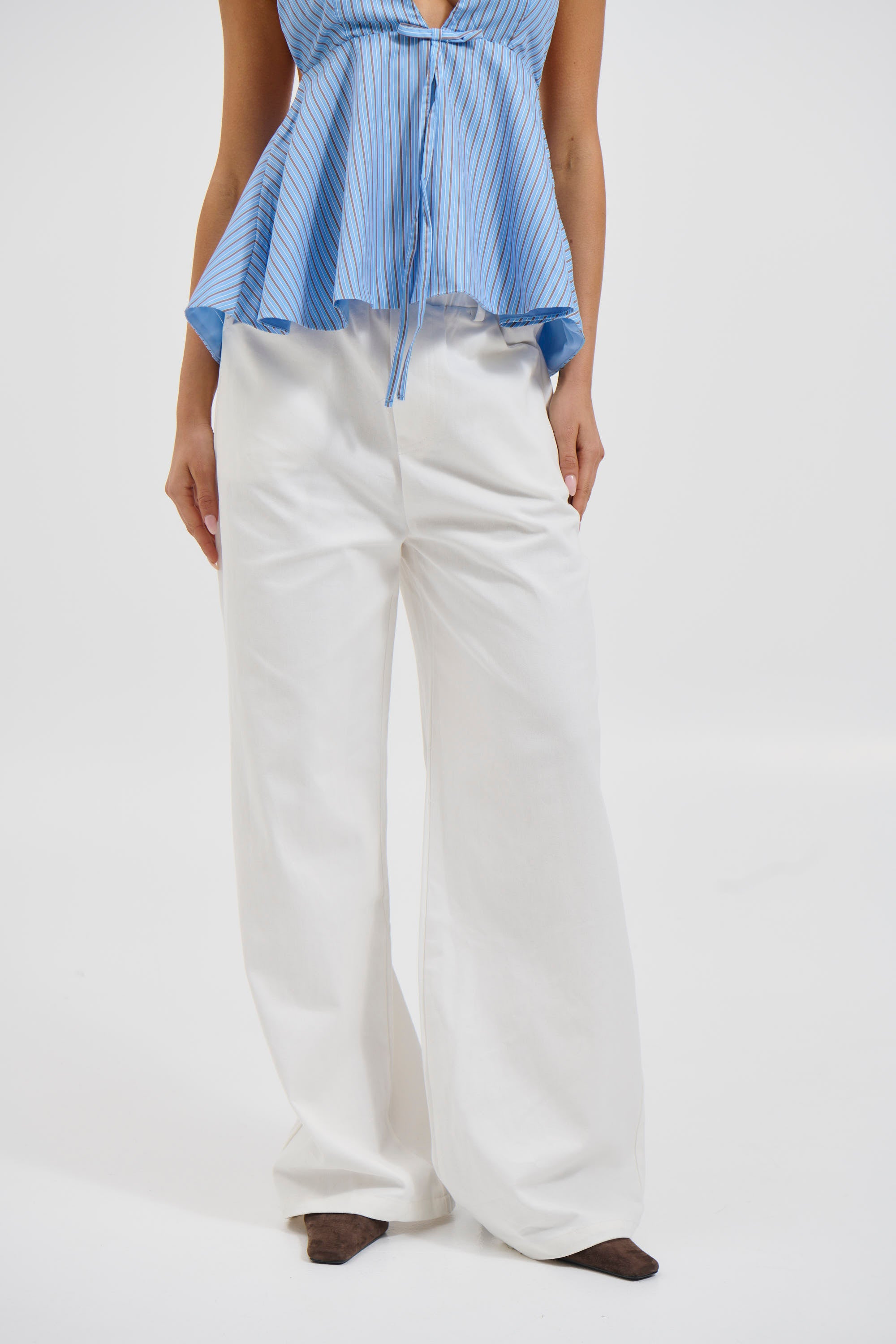 Kenzie Denim Relaxed Pant White
