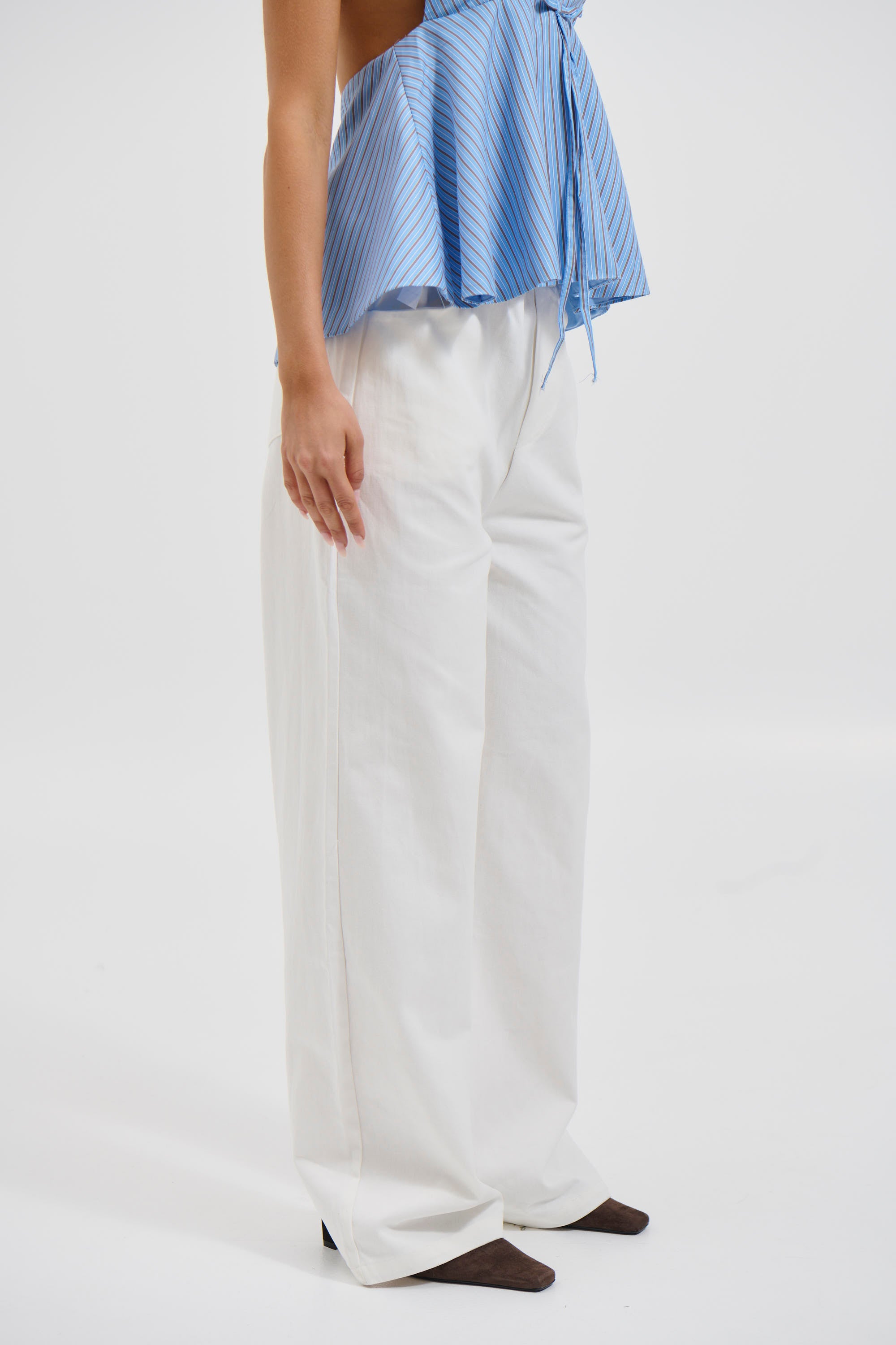 Kenzie Denim Relaxed Pant White