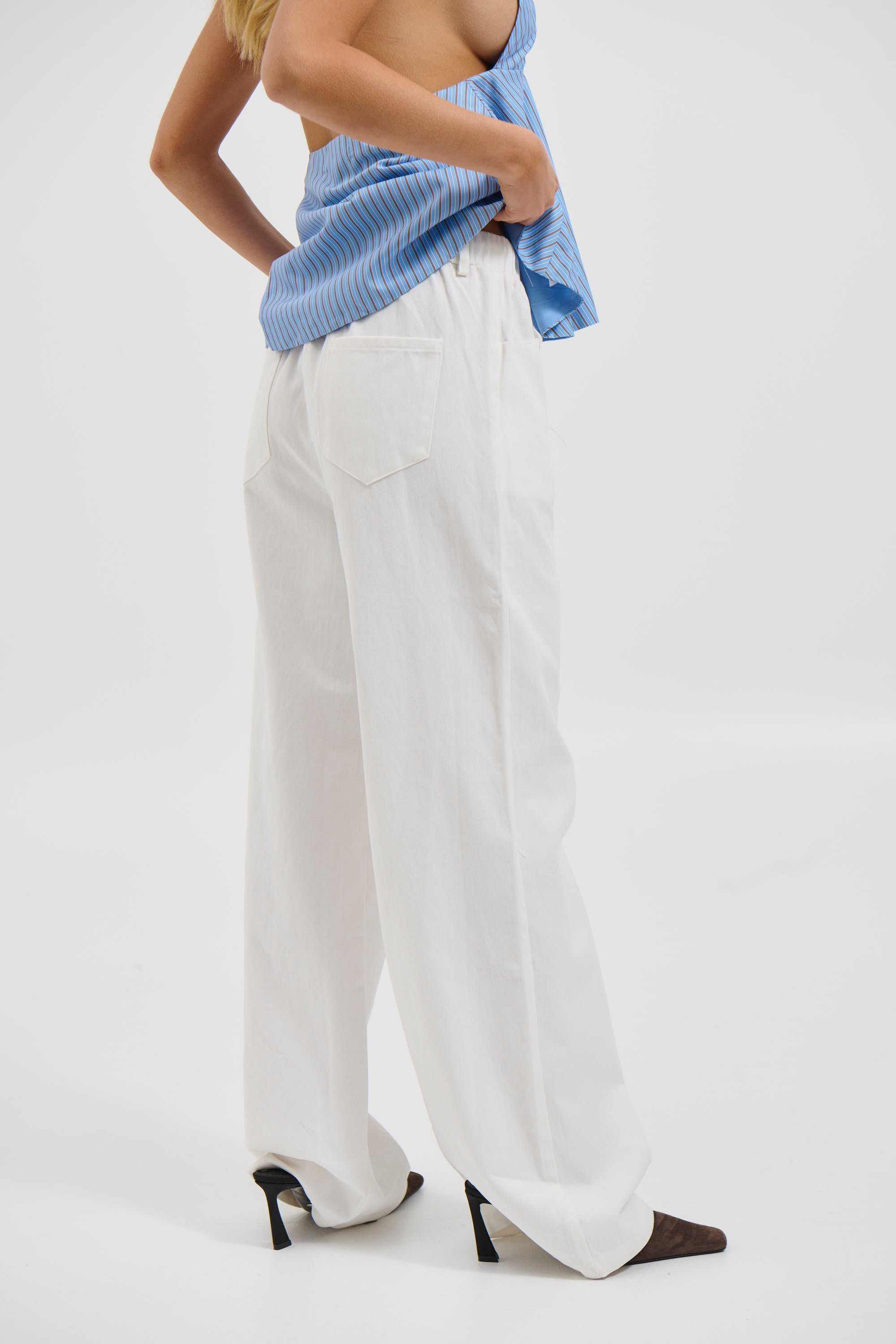 Kenzie Denim Relaxed Pant White