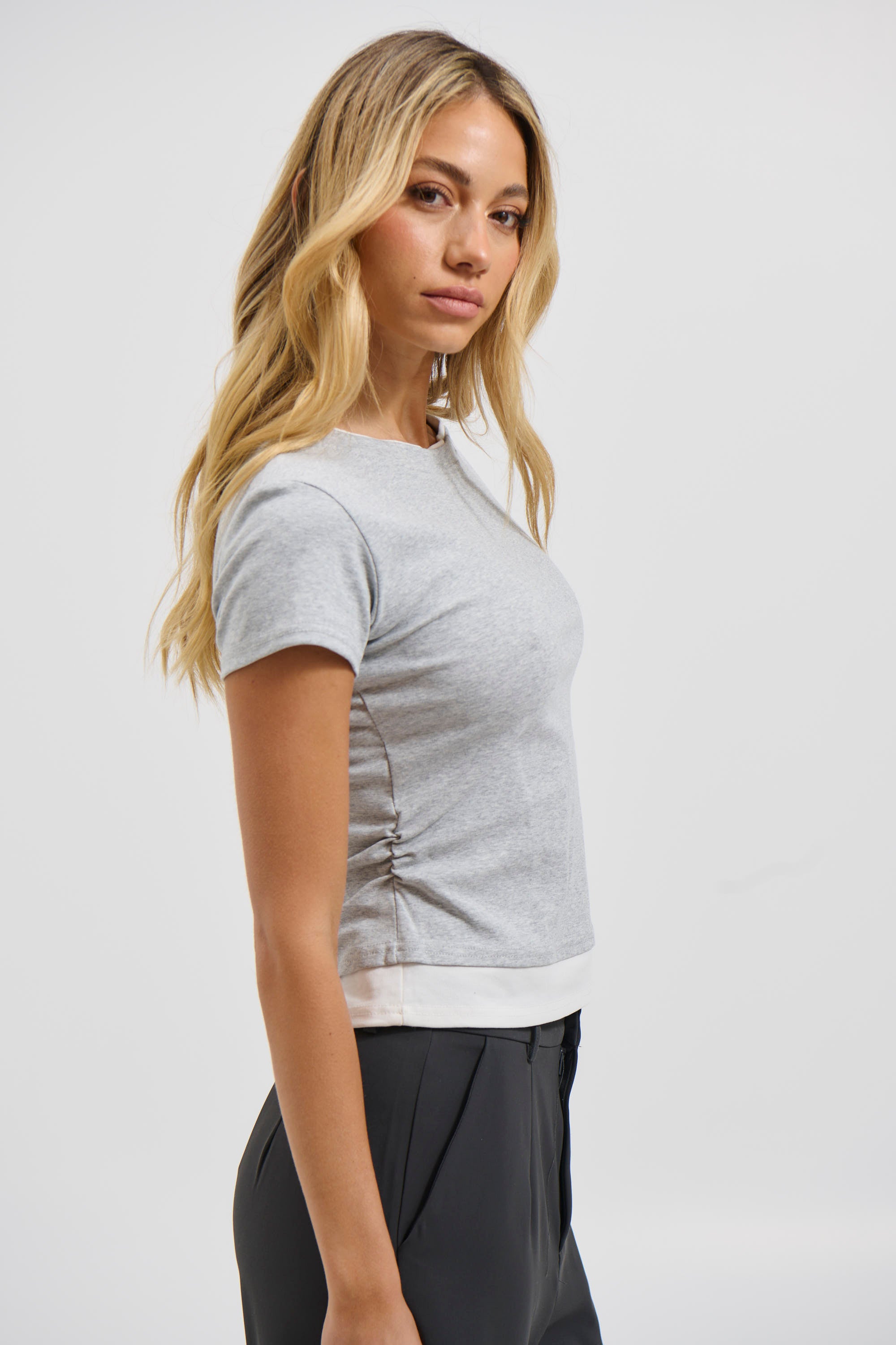 Sunday Layered Tee Grey