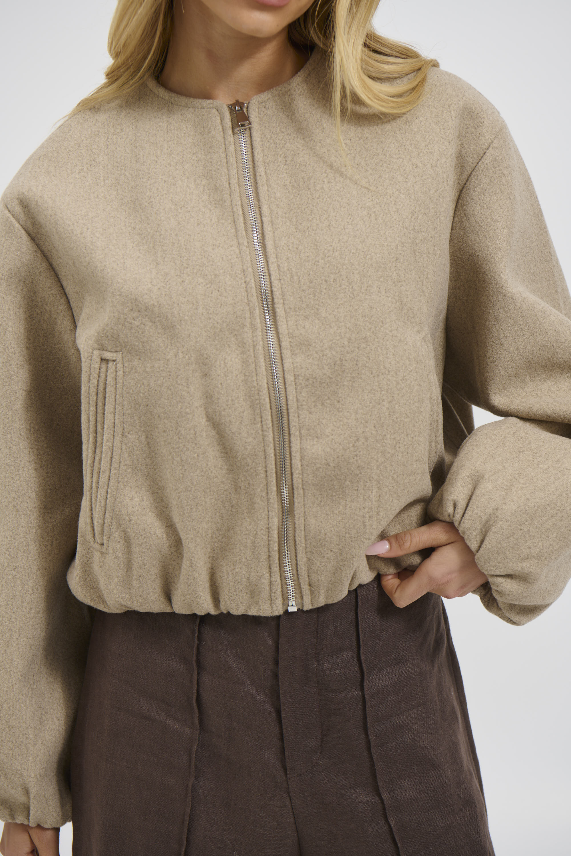 Nella Bomber Jacket Beige