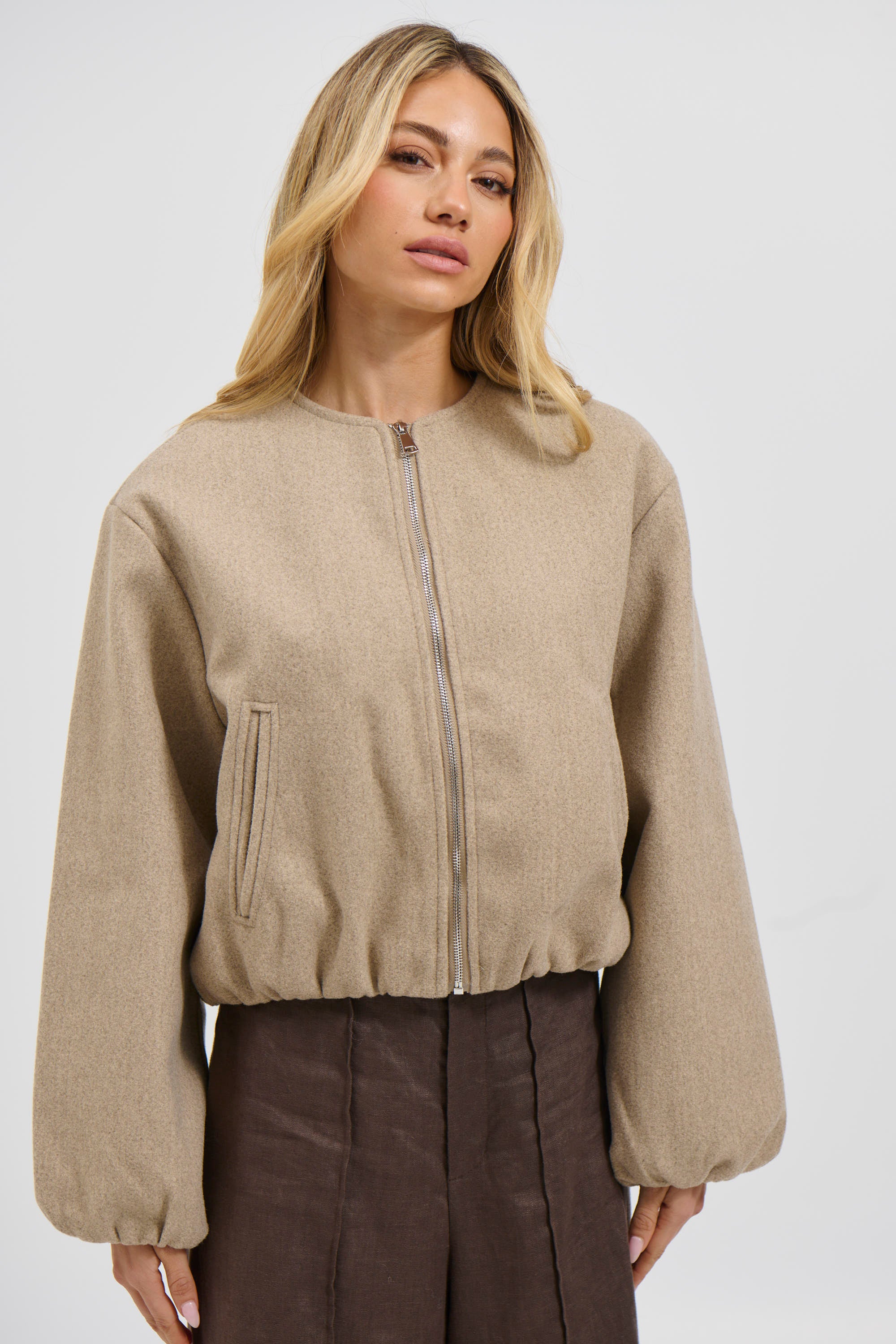 Nella Bomber Jacket Beige