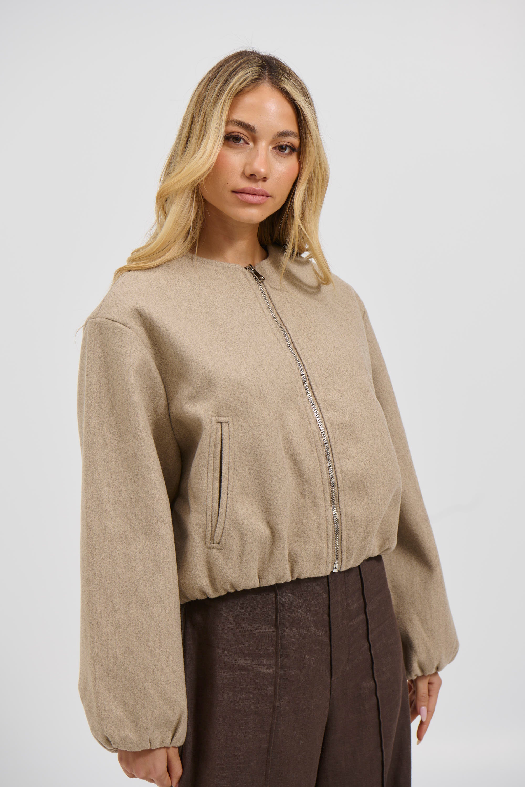 Nella Bomber Jacket Beige