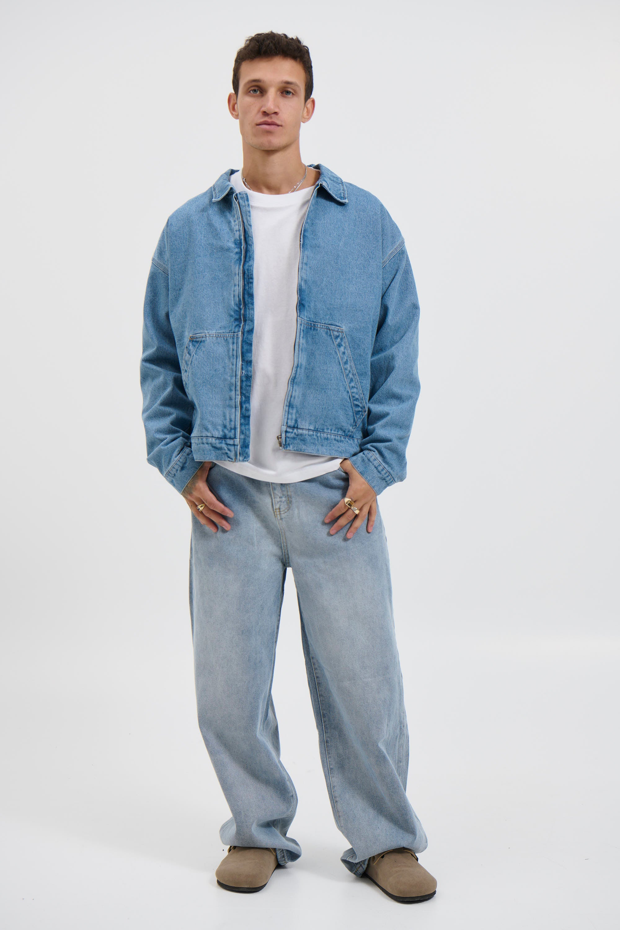 Denim Structure Jacket Blue