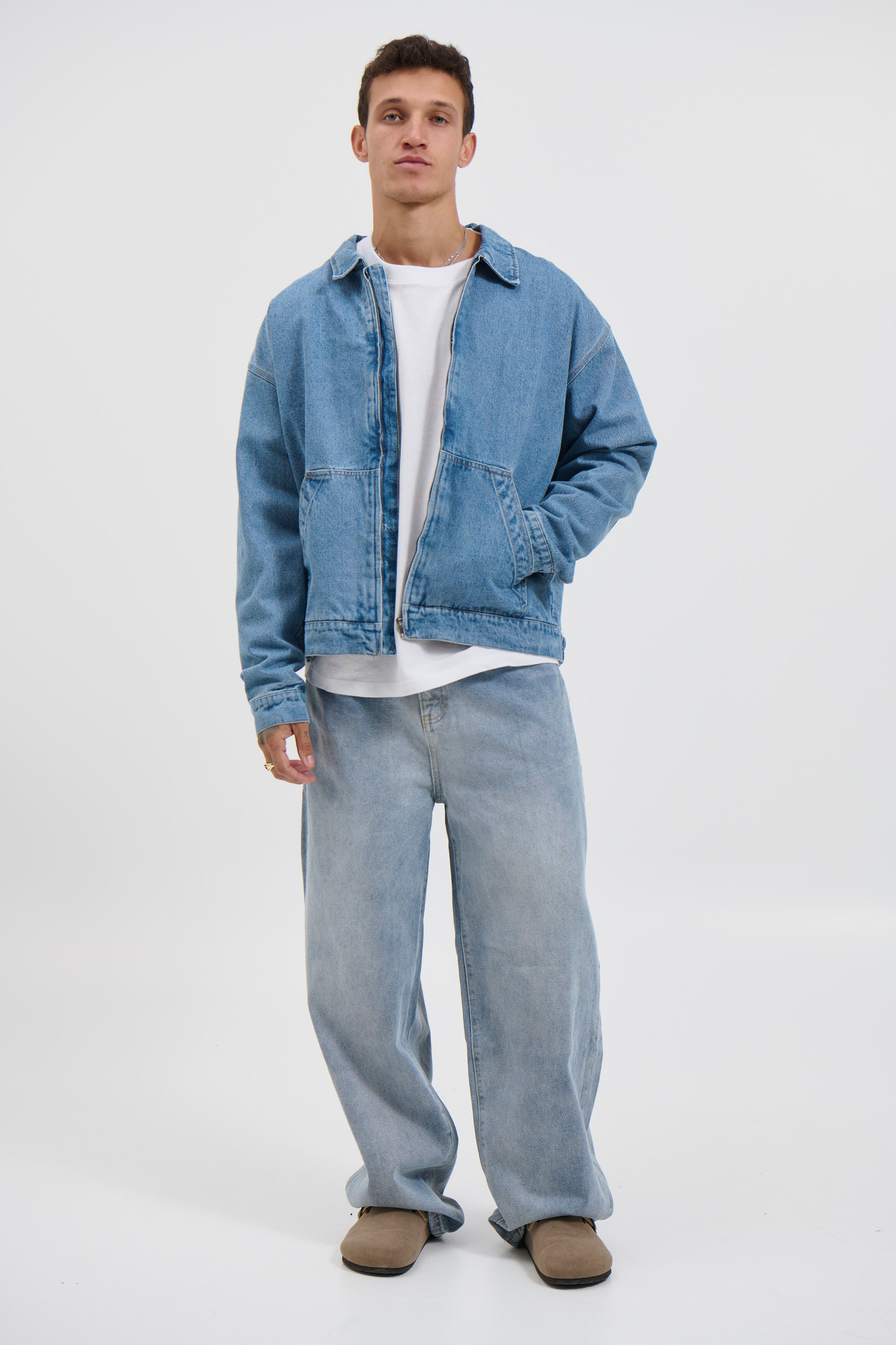 Denim Structure Jacket Blue