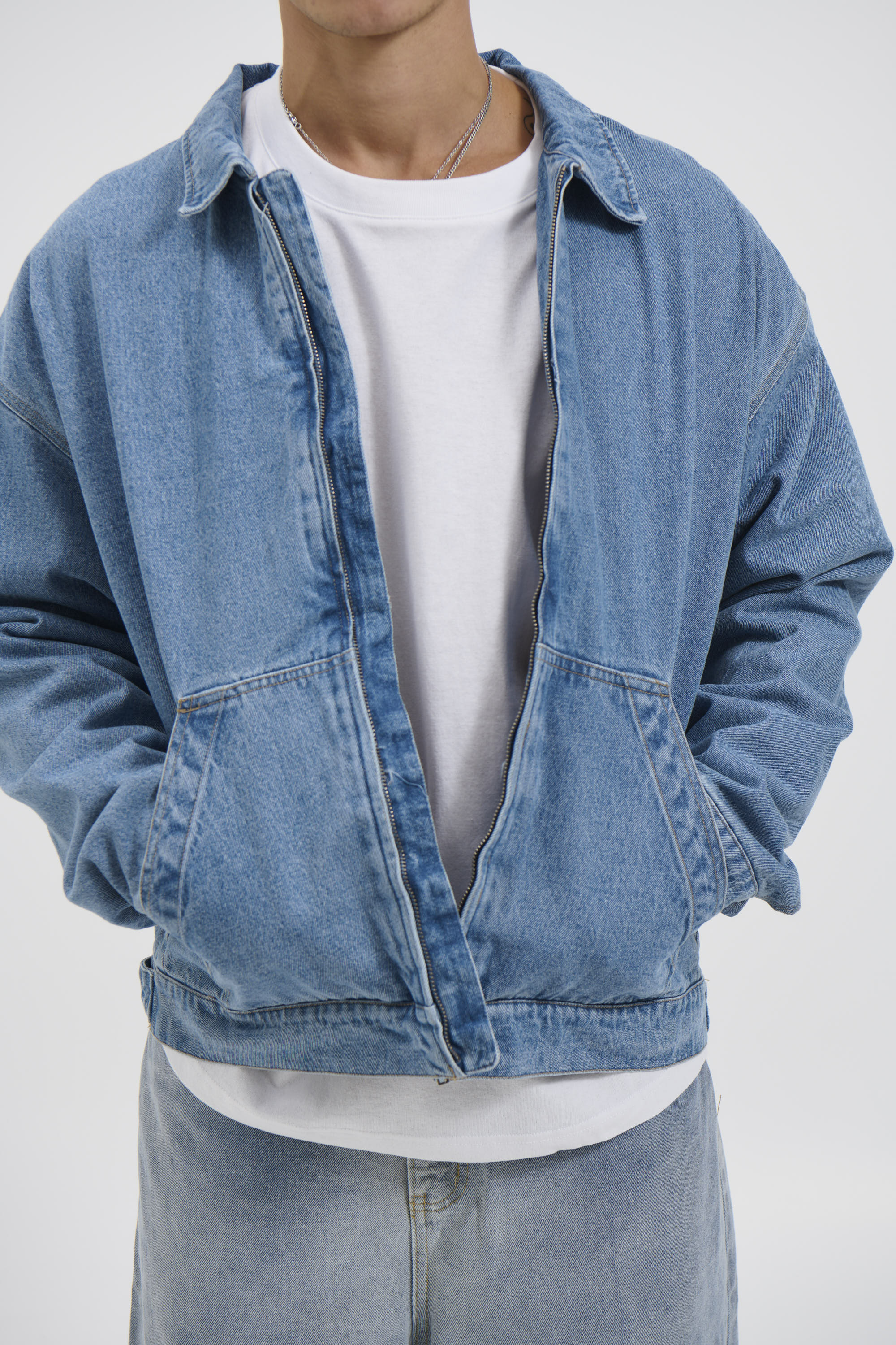 Denim Structure Jacket Blue