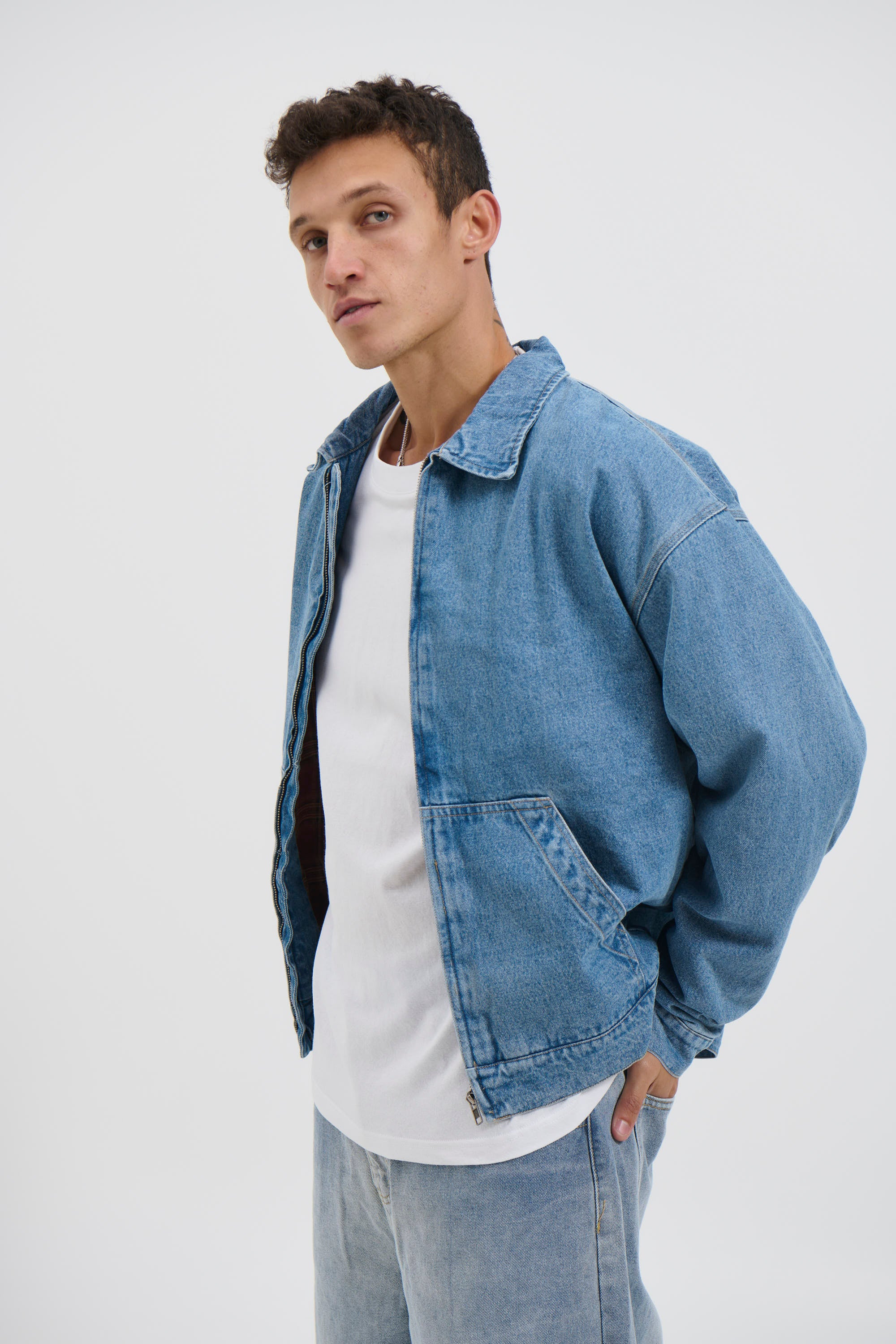 Denim Structure Jacket Blue