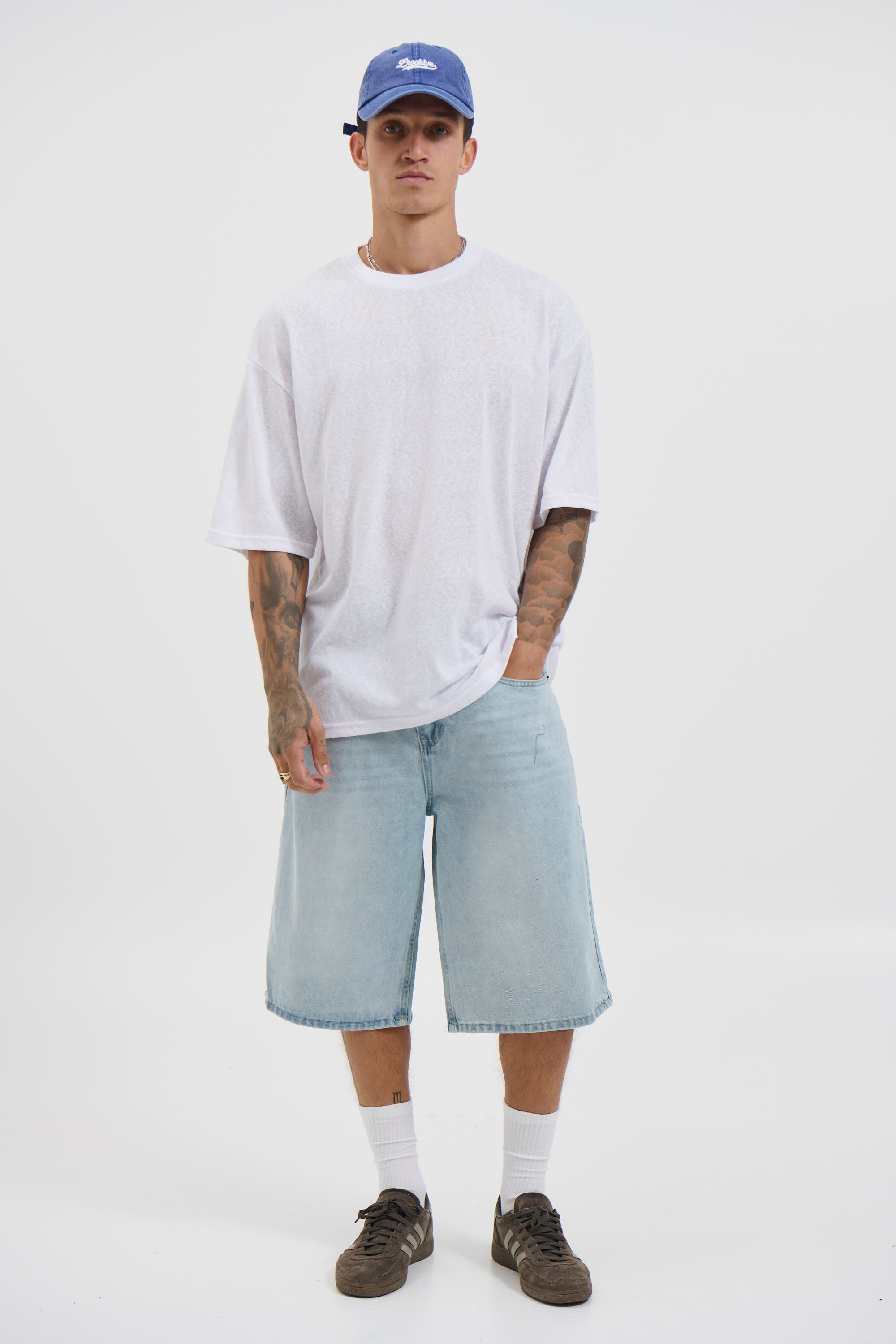 Lightweight Linen Look Tee White
