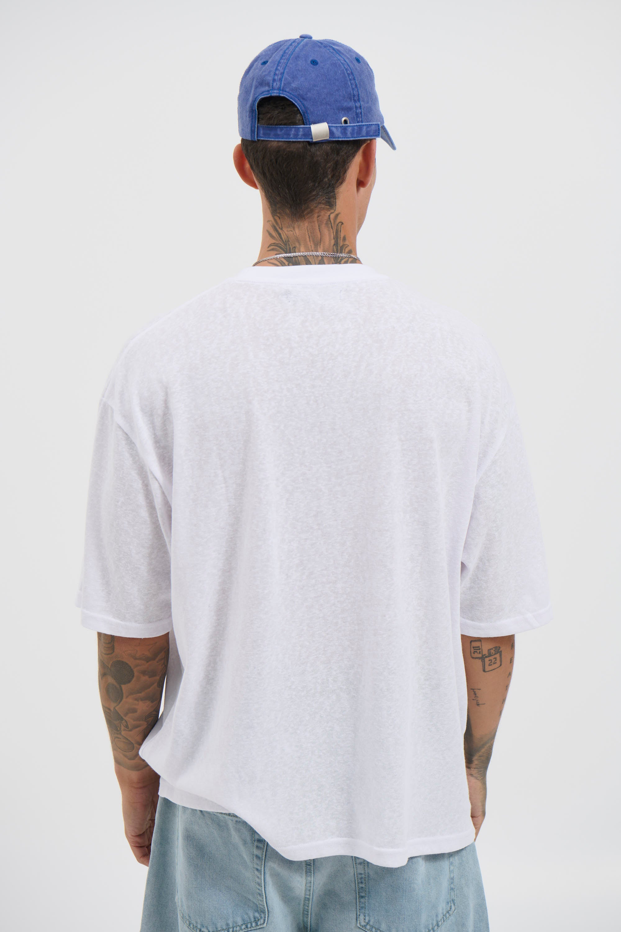 Lightweight Linen Look Tee White