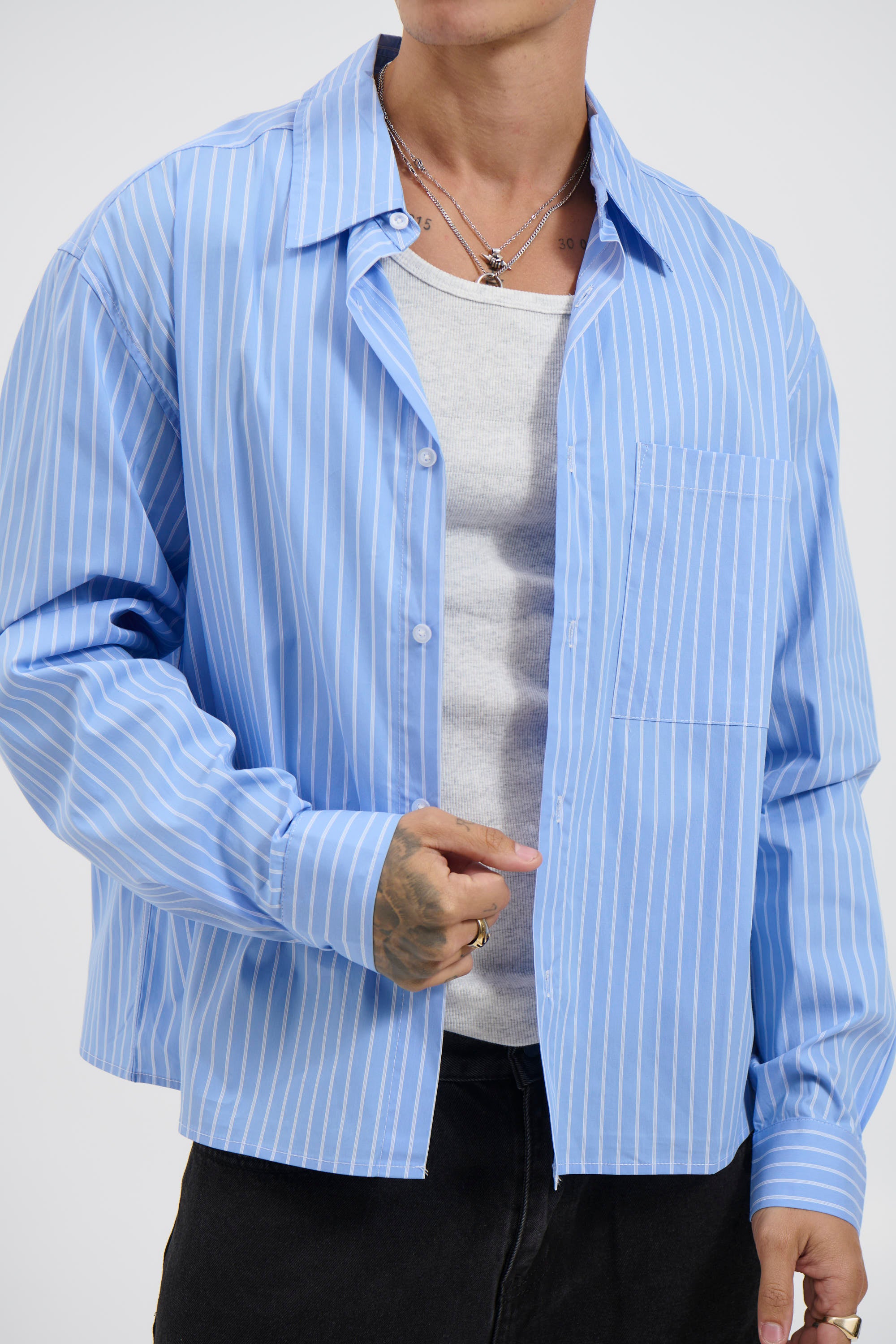 Mitch Stripe Shirt Blue