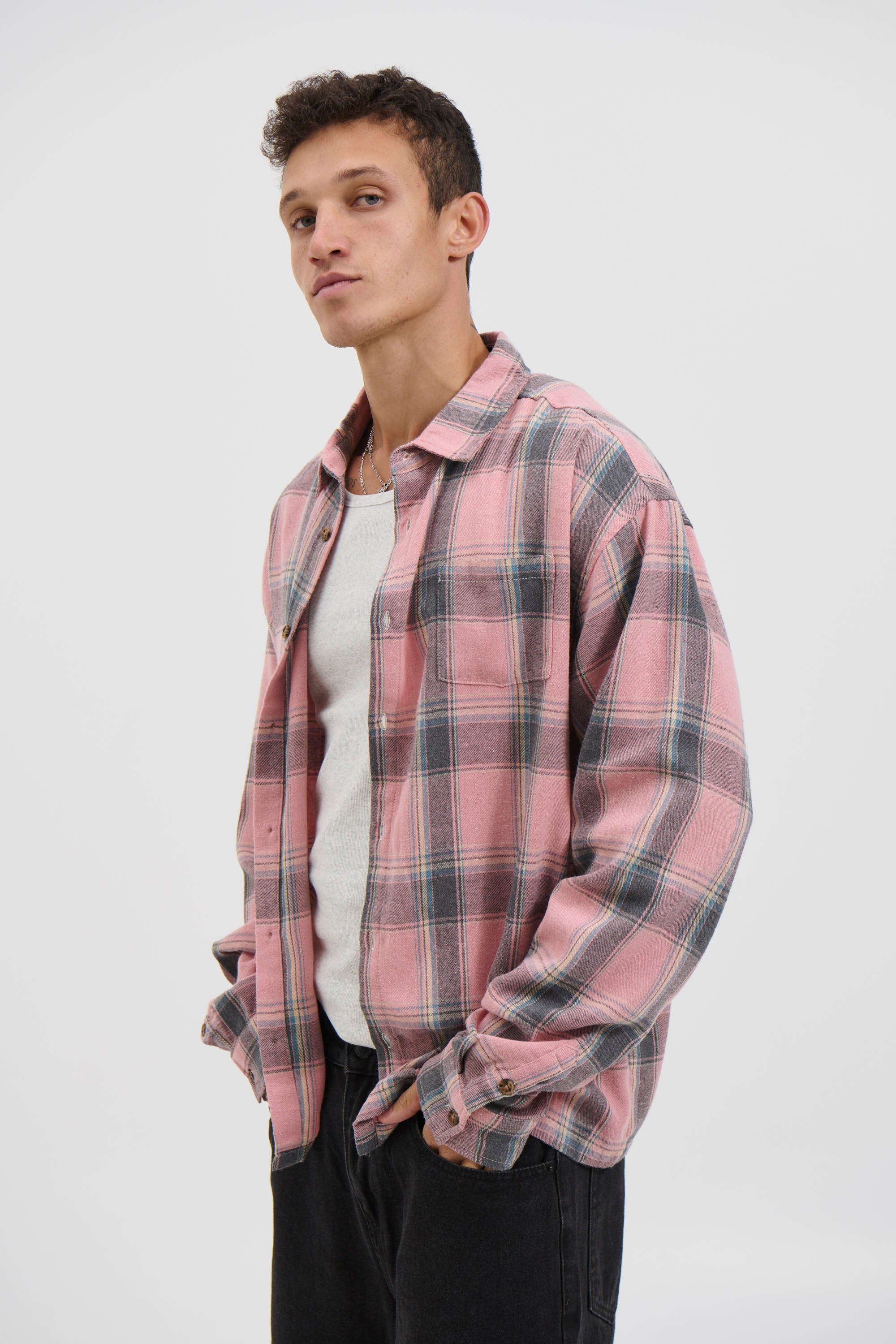 Brooklyn Check Shirt Salmon