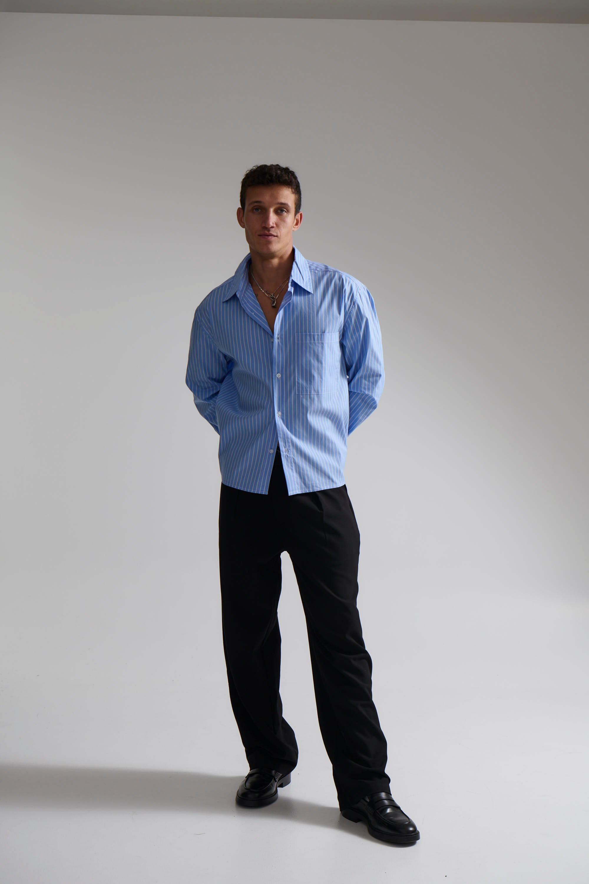 Mitch Stripe Shirt Blue