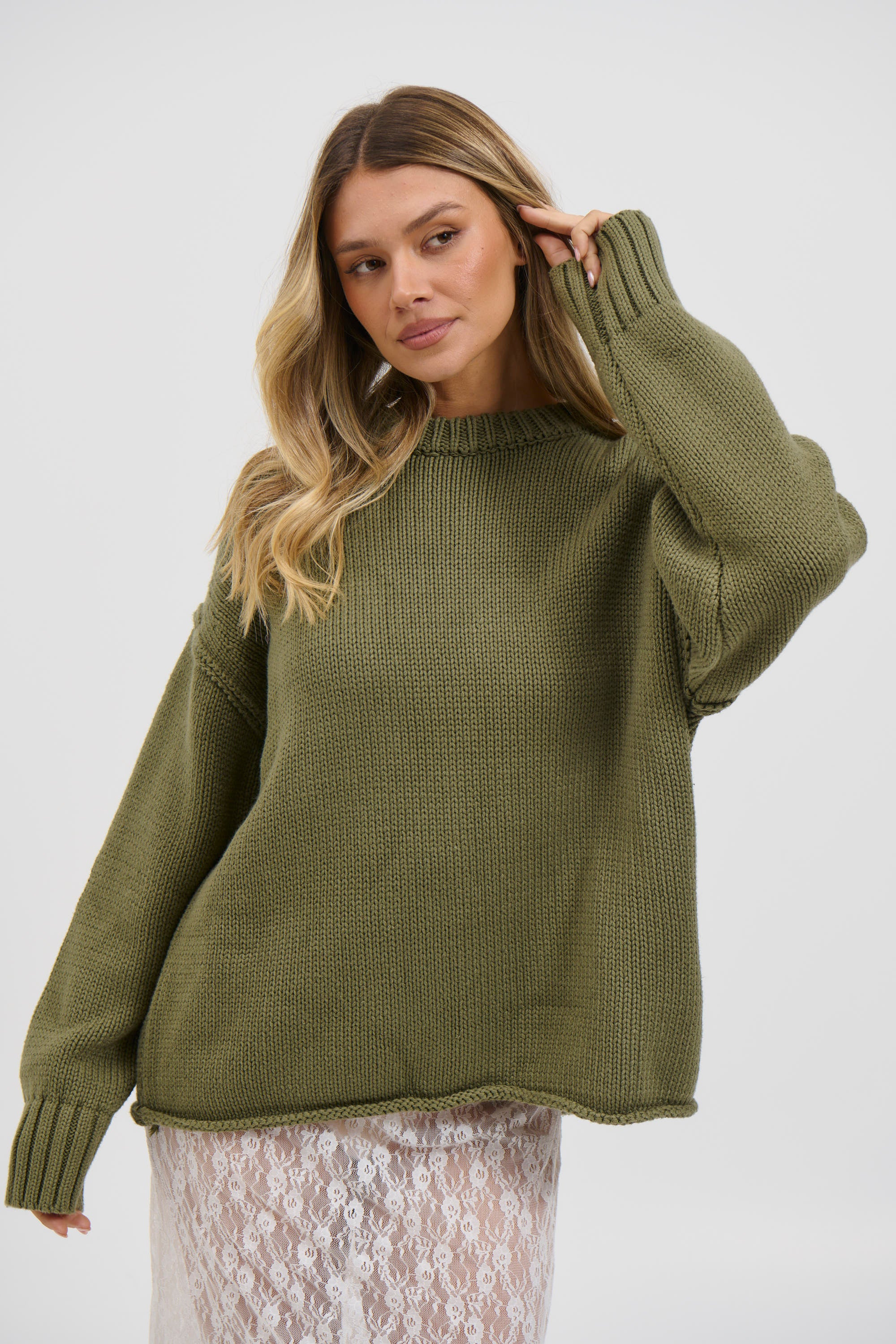 Nikova Knit Jumper Army
