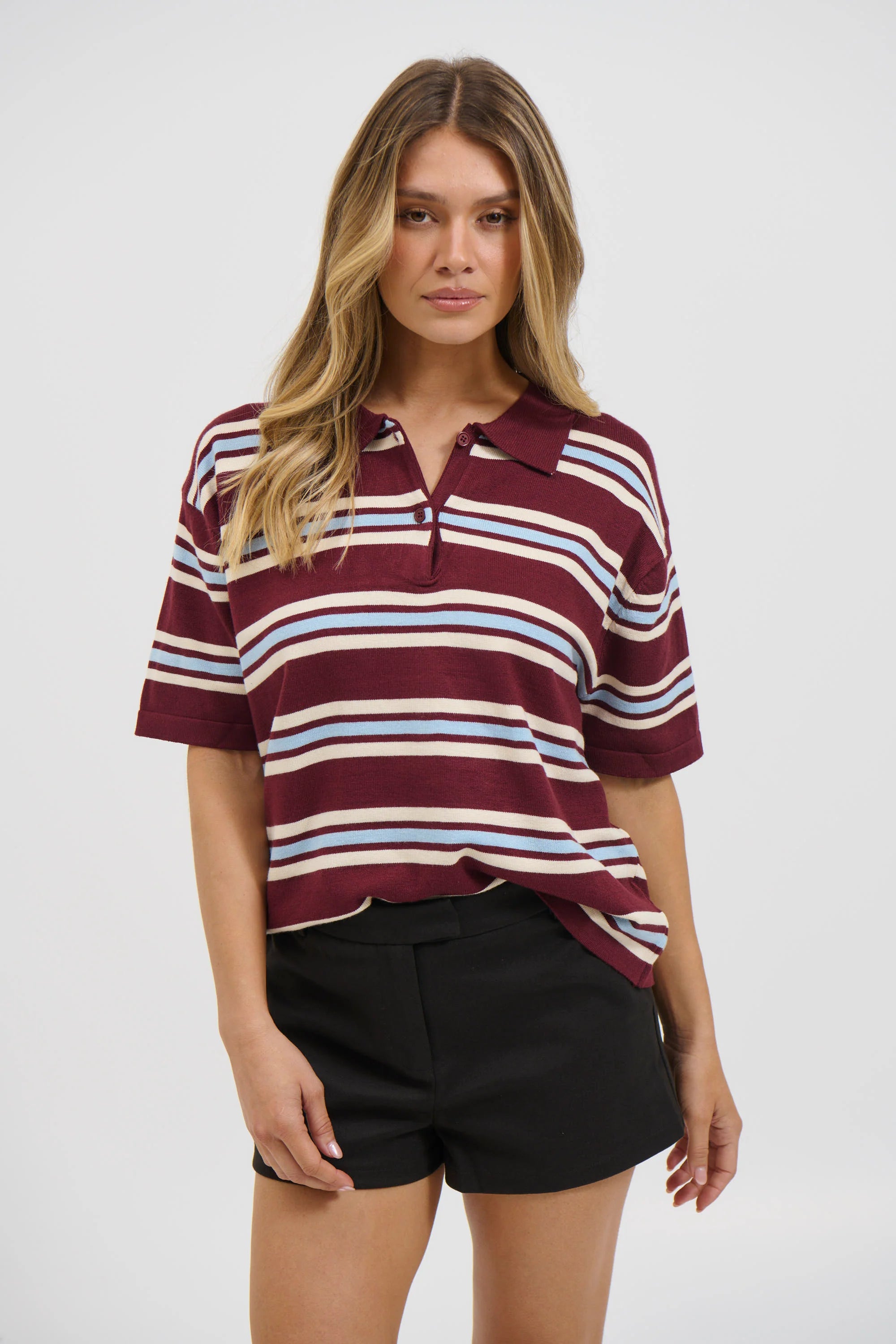 Lynal Short Sleeve Rugby Top Wine