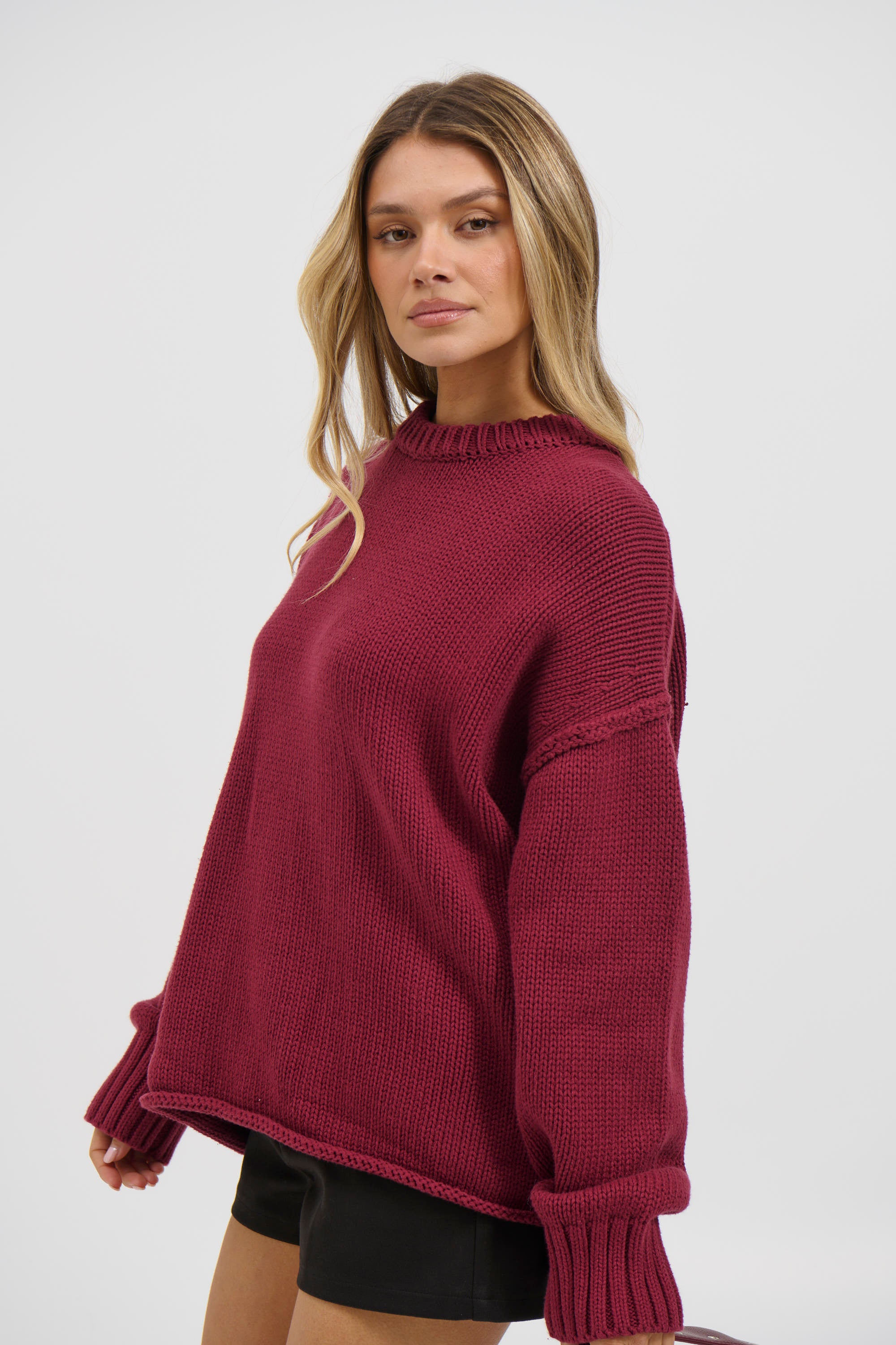 Nikova Knit Jumper Wine