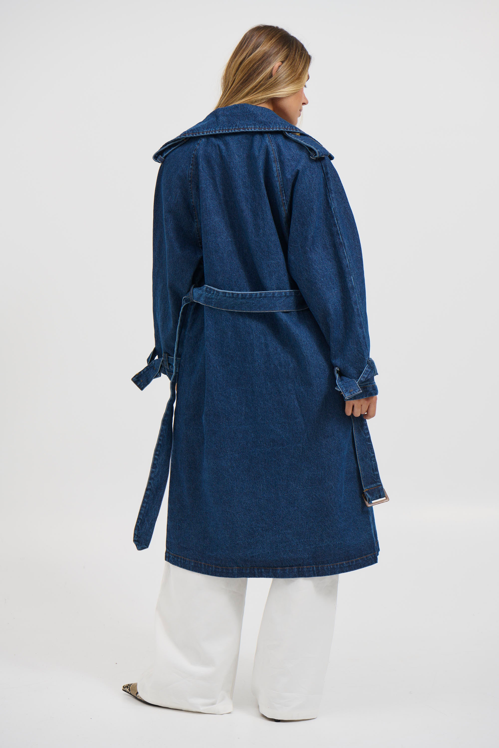 Ashley Trench Coat Dark Denim