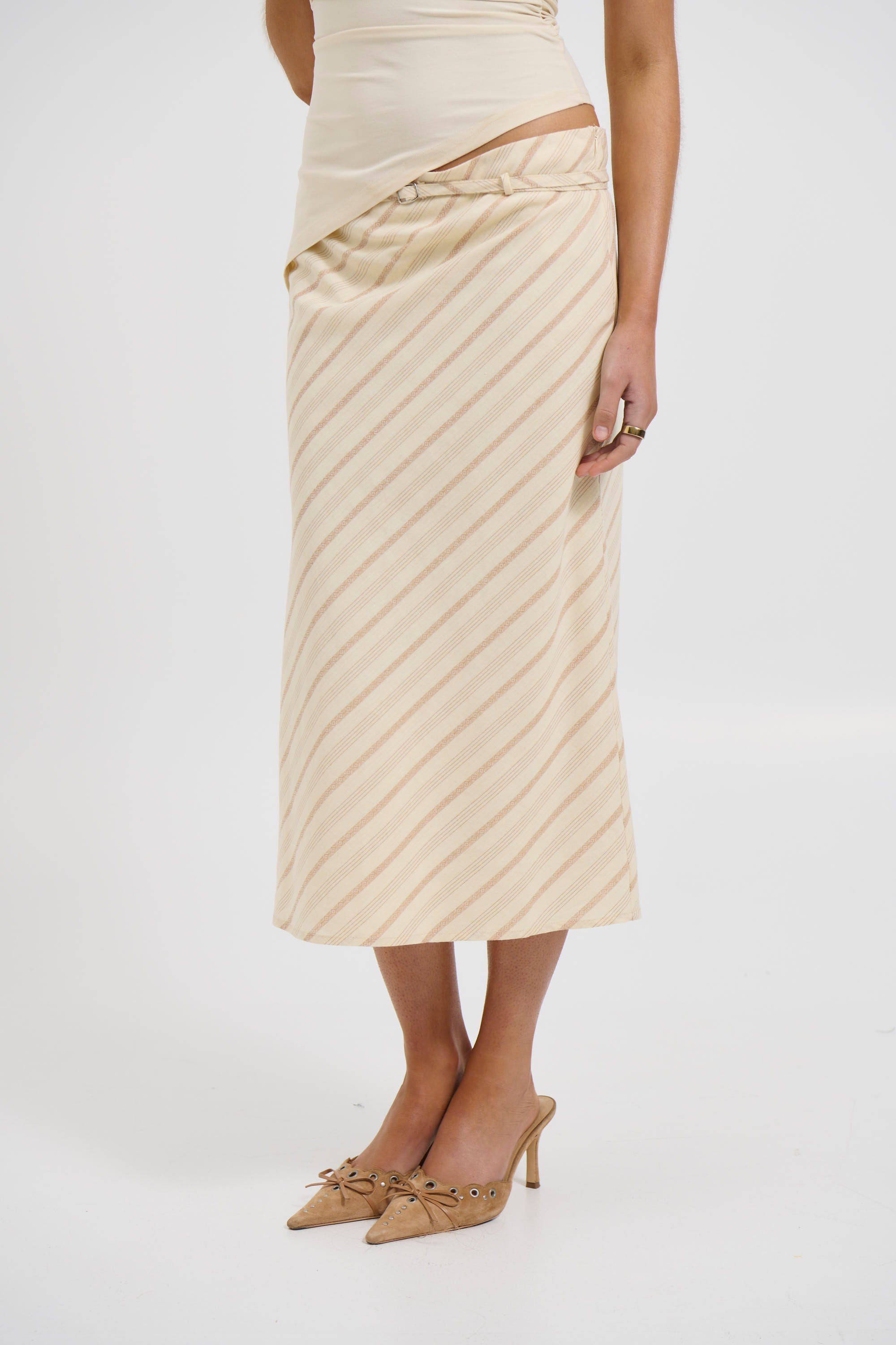 Angel Midi Skirt Beige