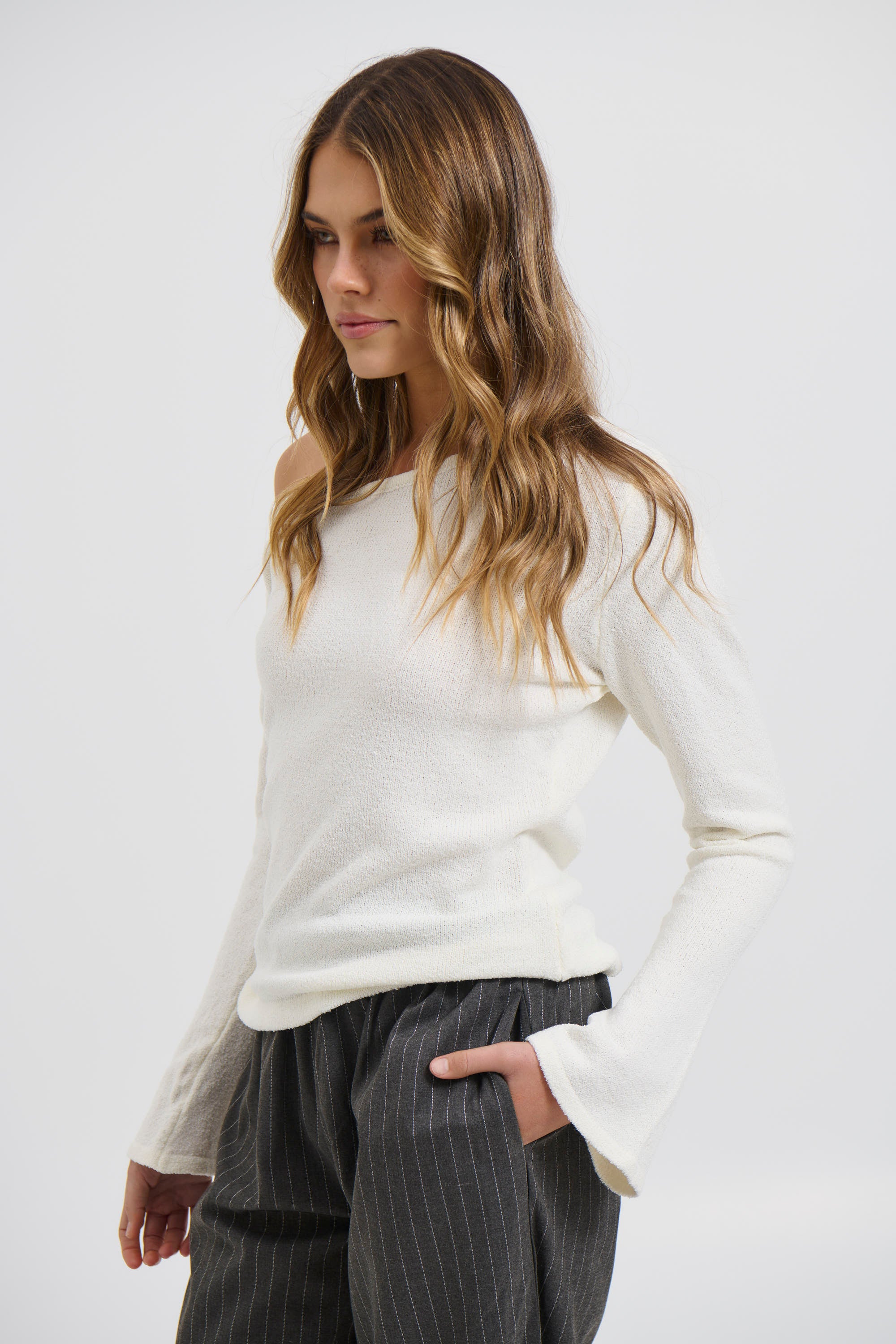 Hannah Long Sleeve Top Ivory