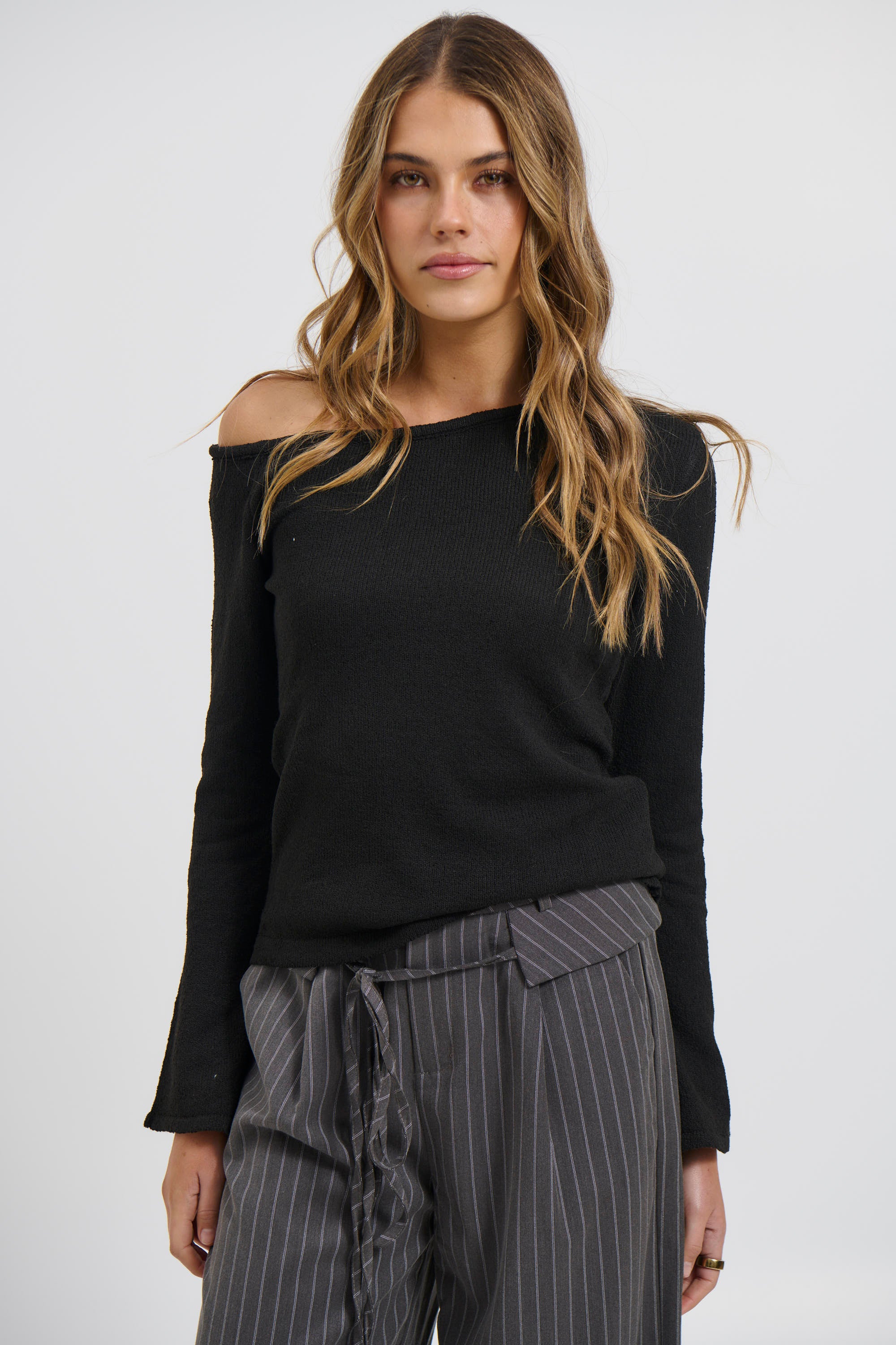 Hannah Long Sleeve Top Black