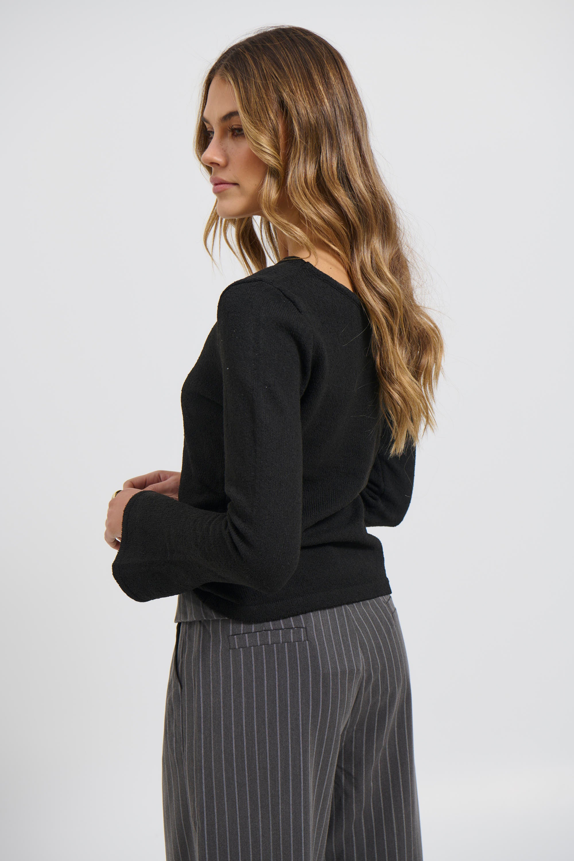 Hannah Long Sleeve Top Black