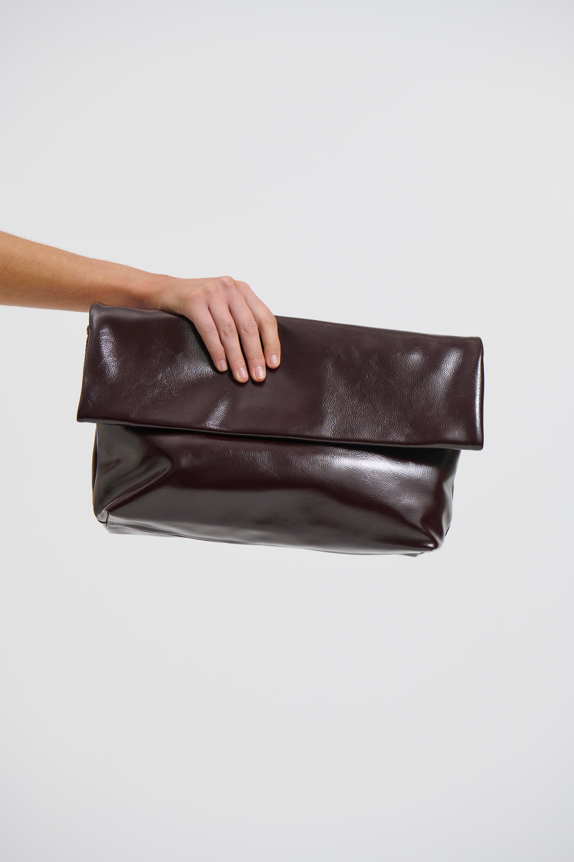 Rylee Clutch Bag Merlot Crinkle Patent