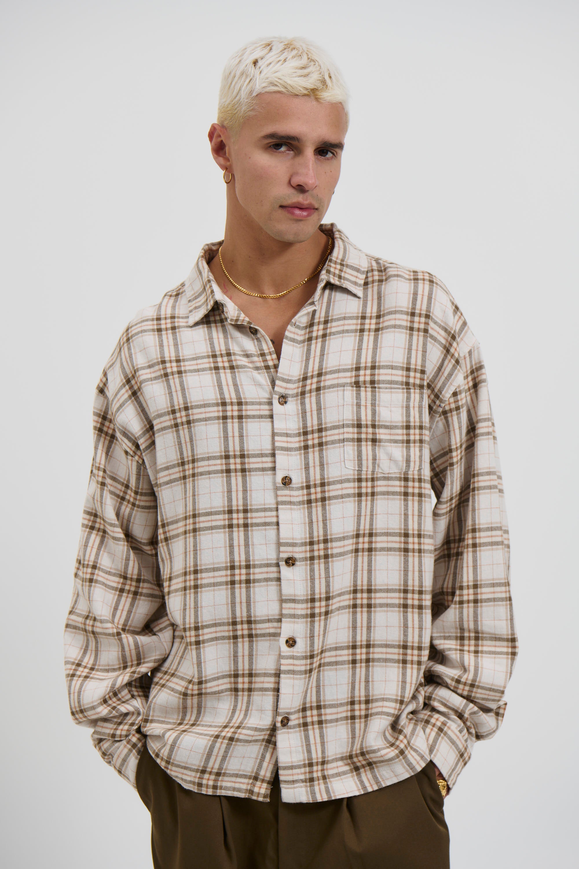 Brooklyn Check Shirt Griege