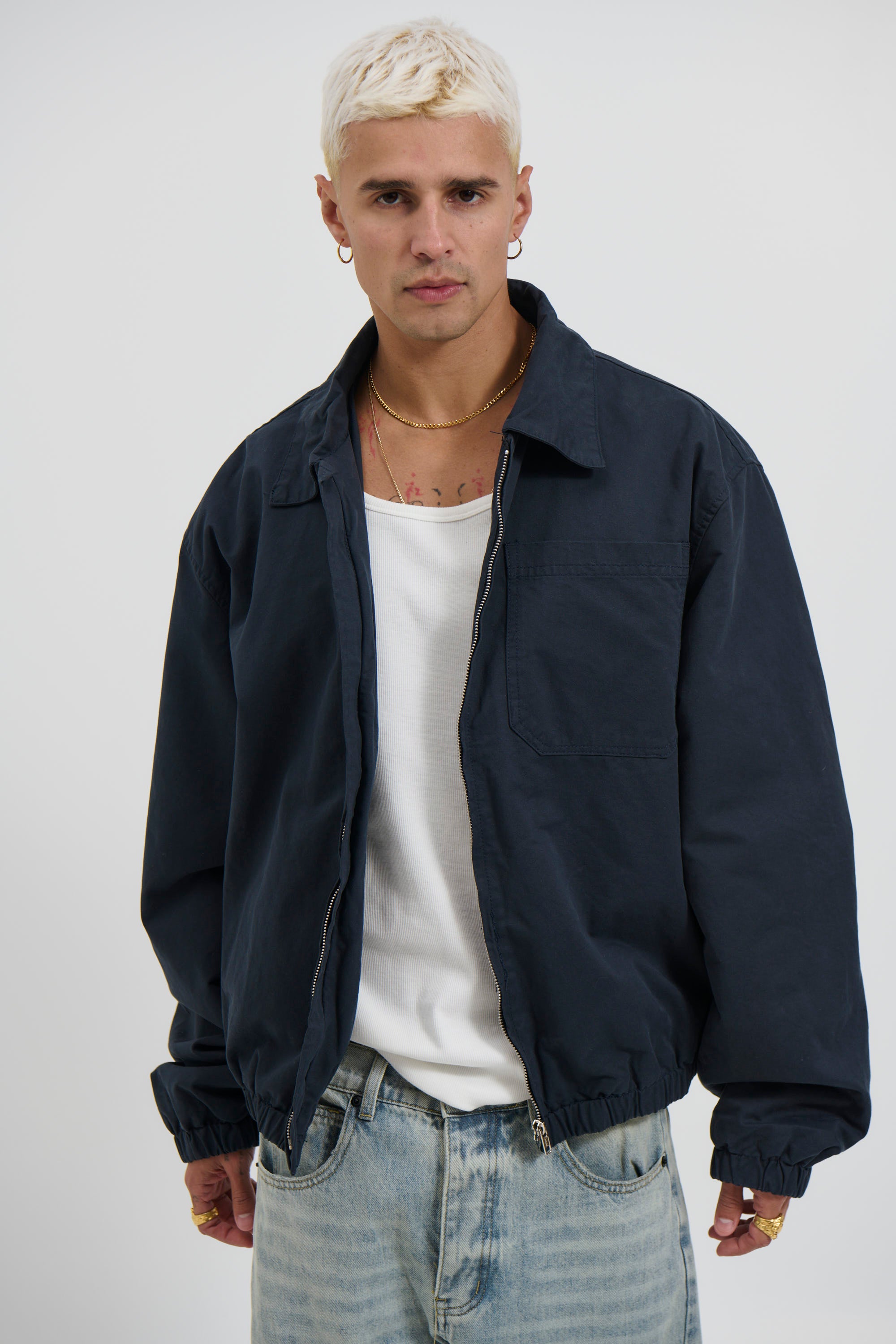 Charlie Soft Cotton Bomber Navy