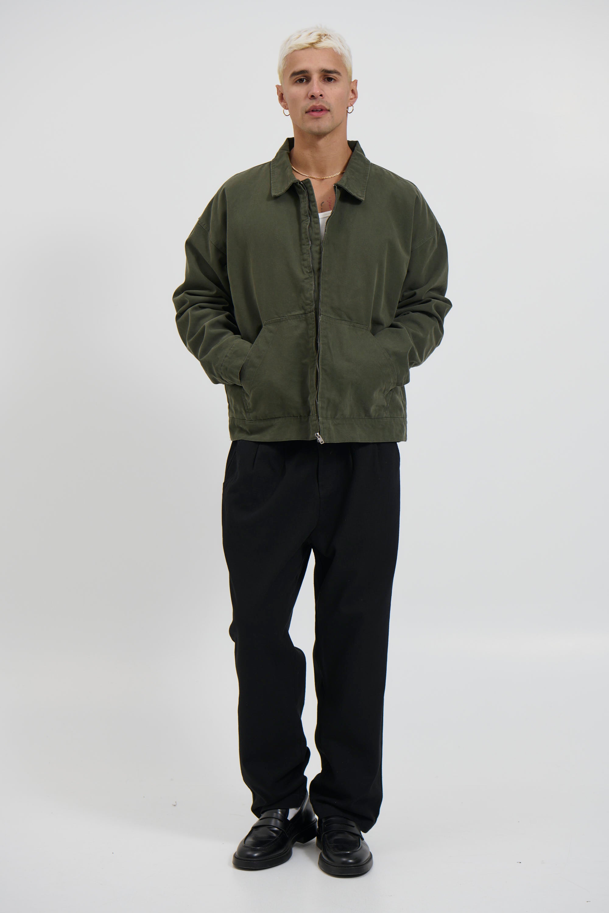 Collar Lined Jacket Khaki