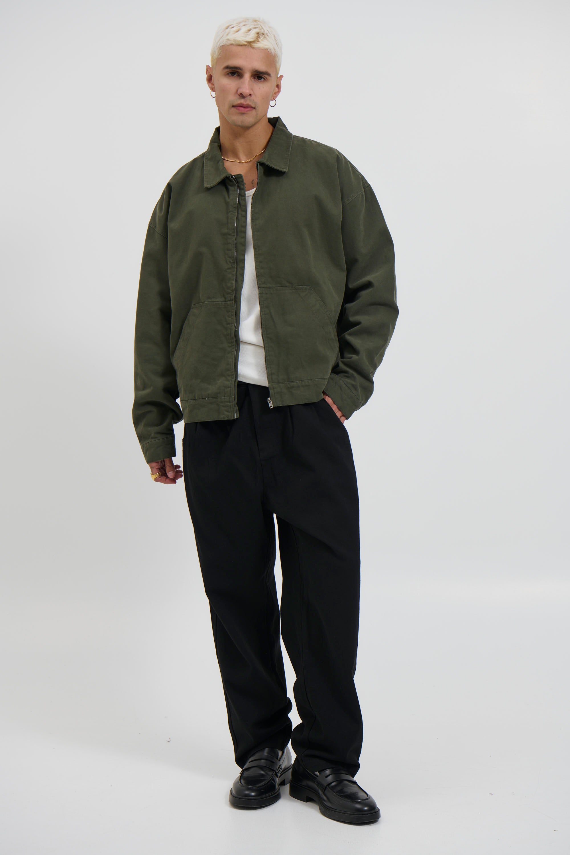 Collar Lined Jacket Khaki