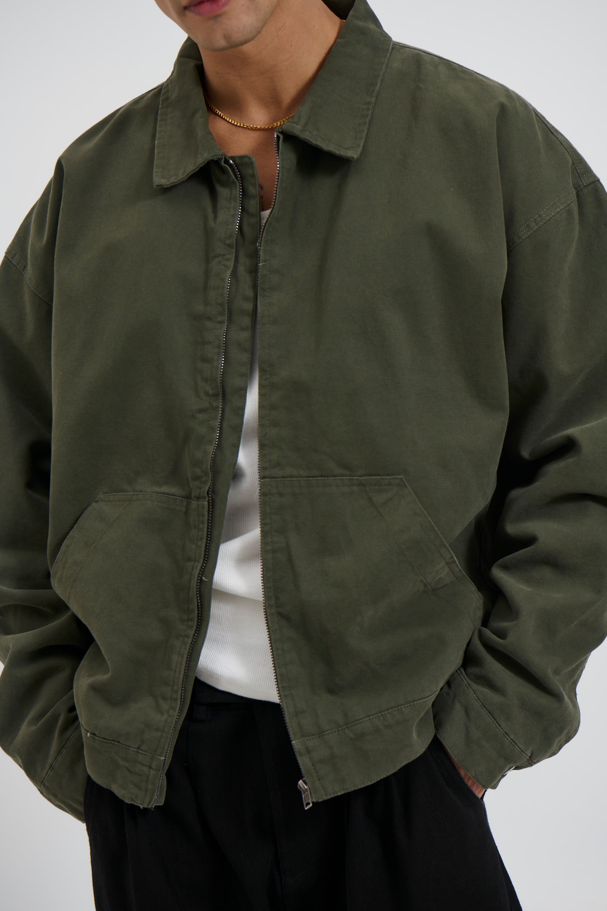 Collar Lined Jacket Khaki
