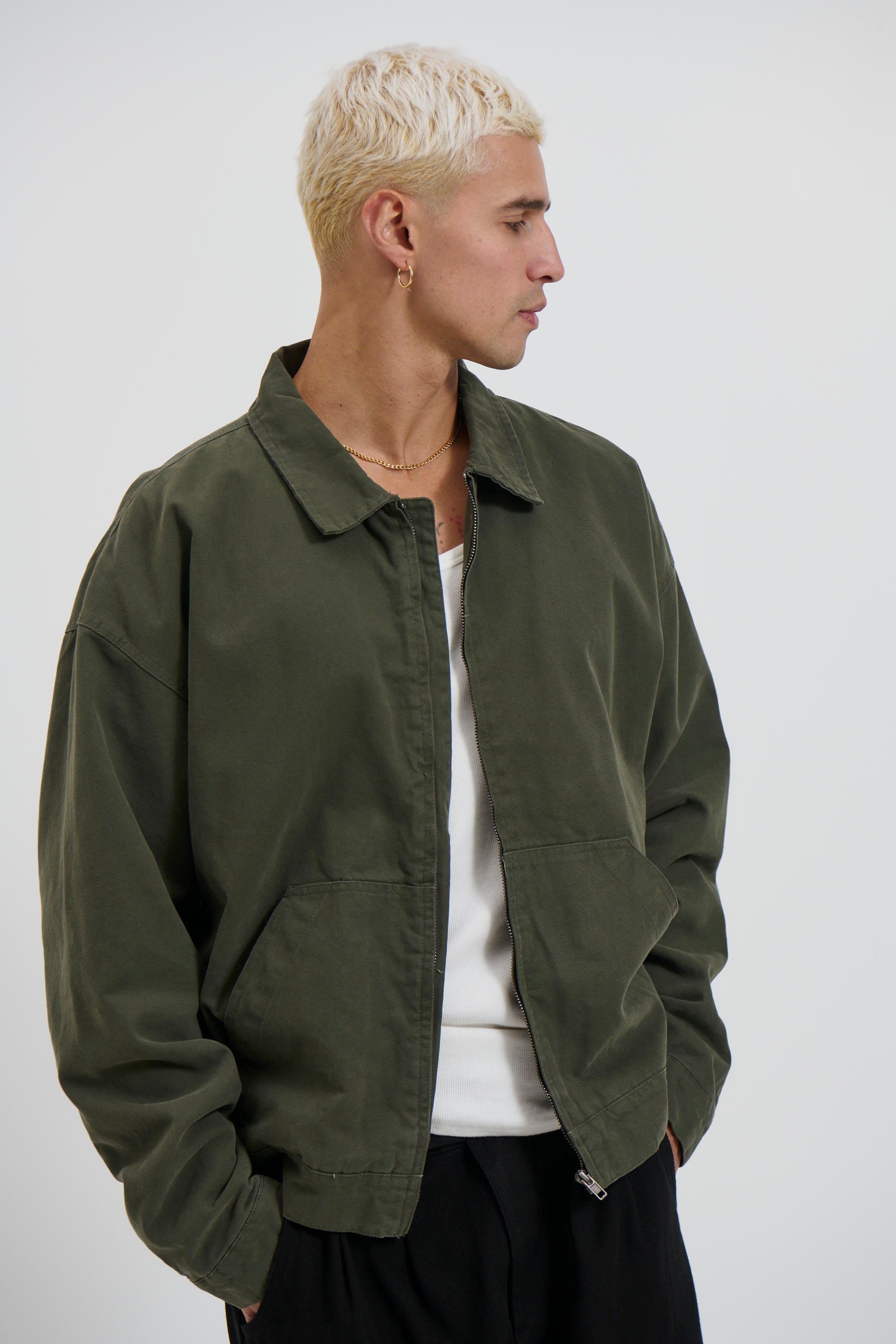 Collar Lined Jacket Khaki