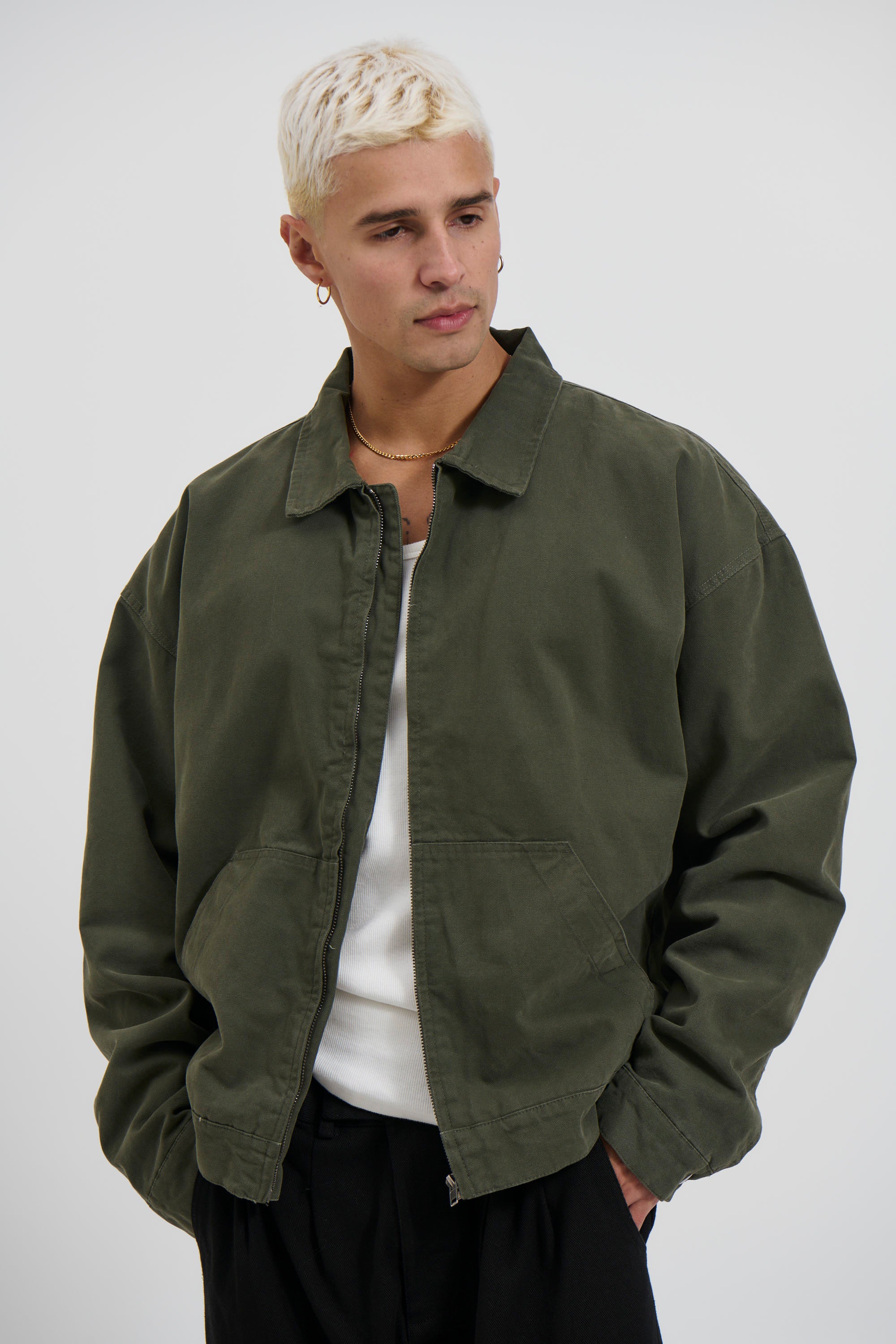 Collar Lined Jacket Khaki