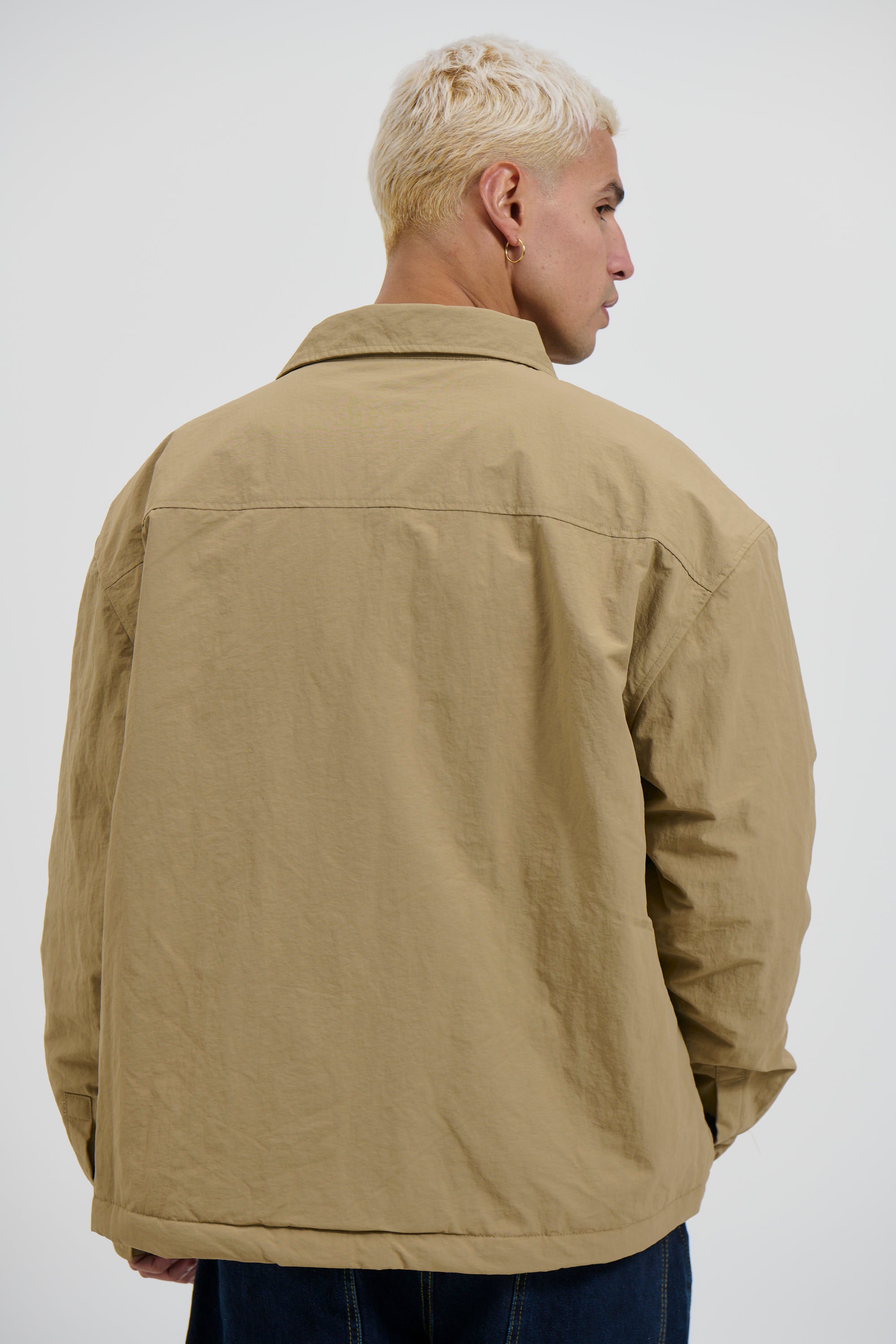 Nylon Overshirt Jacket Beige - FINAL SALE