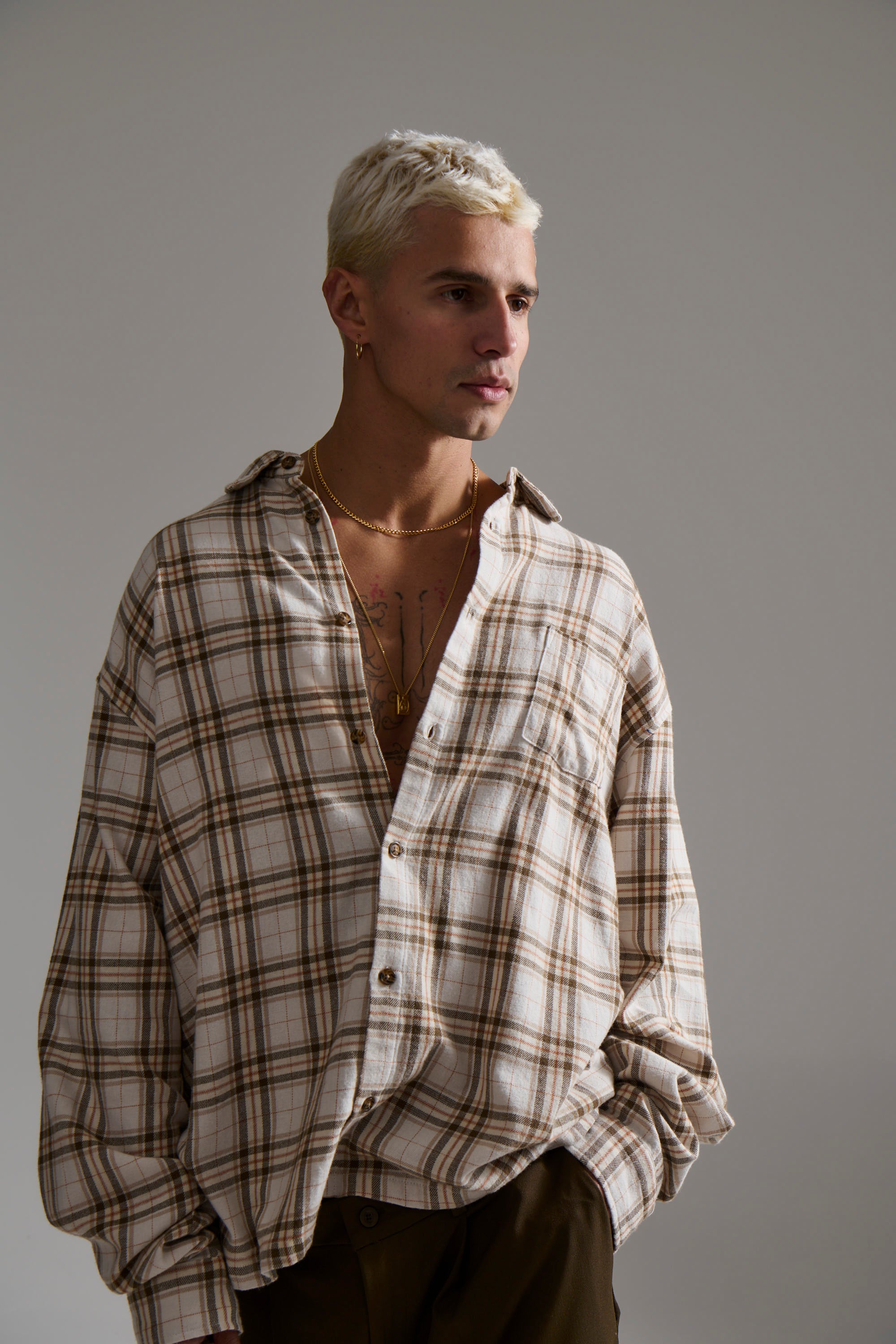 Brooklyn Check Shirt Griege