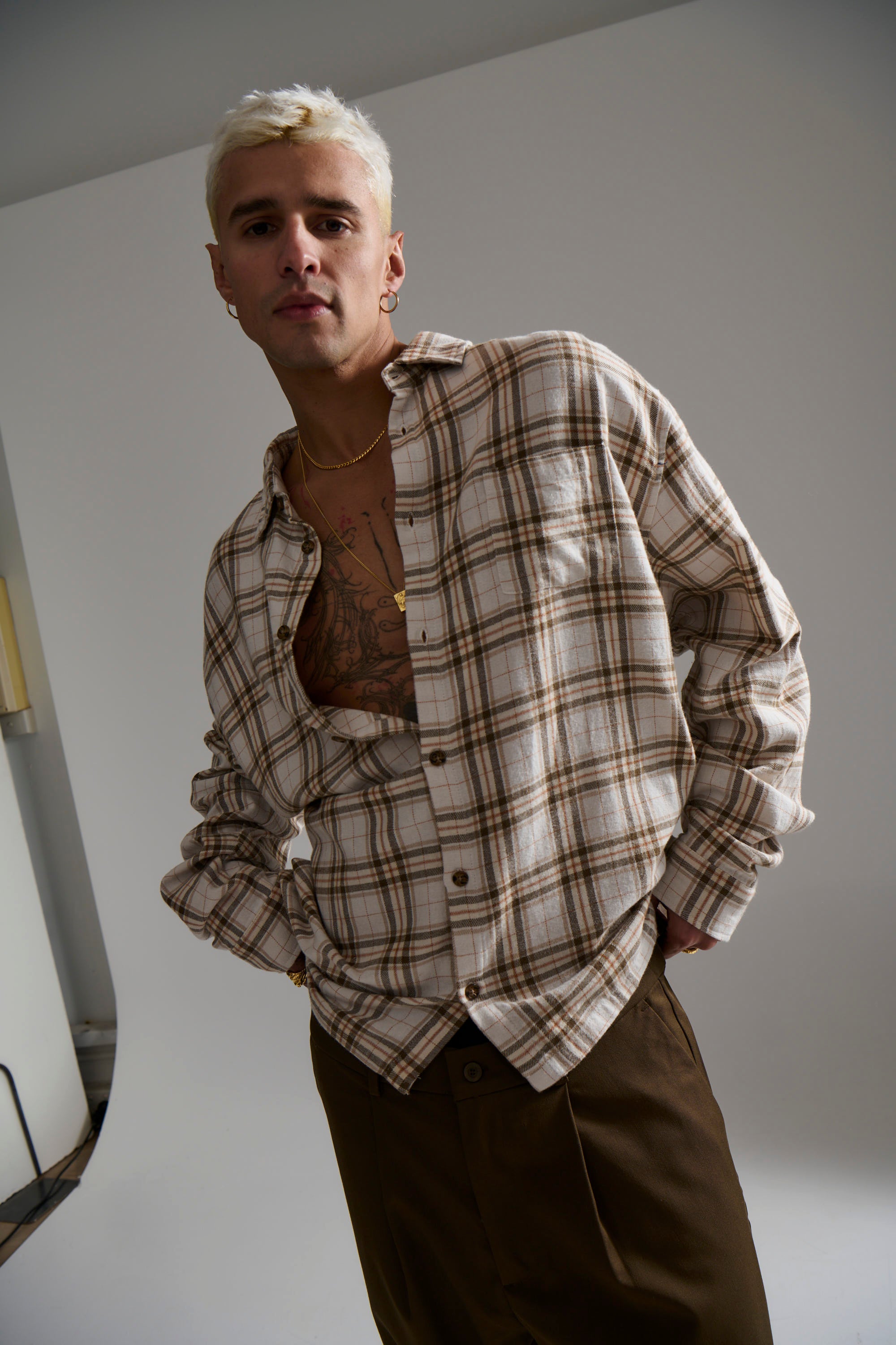 Brooklyn Check Shirt Griege