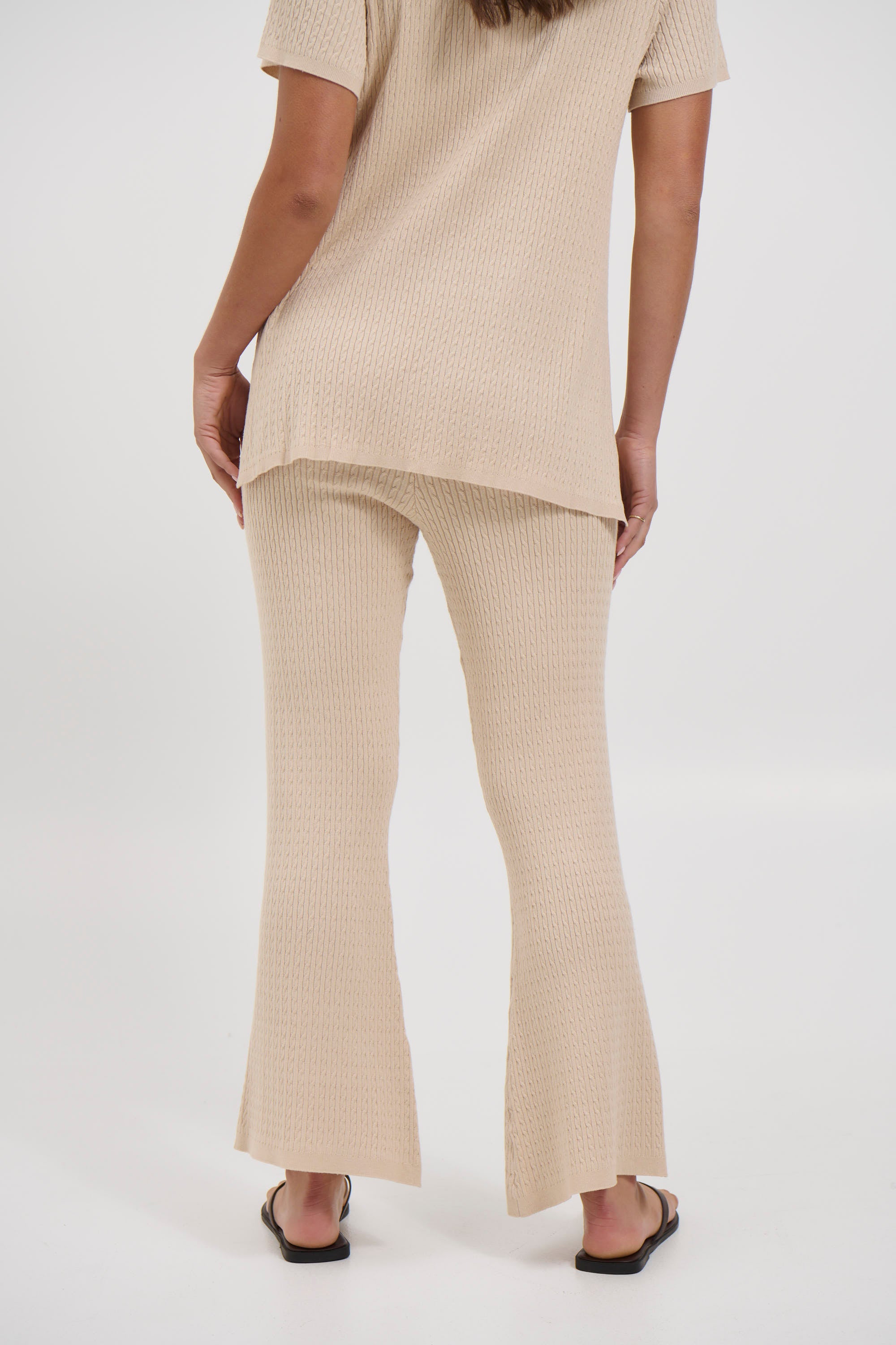 Leighton Ribbed Pant Almond