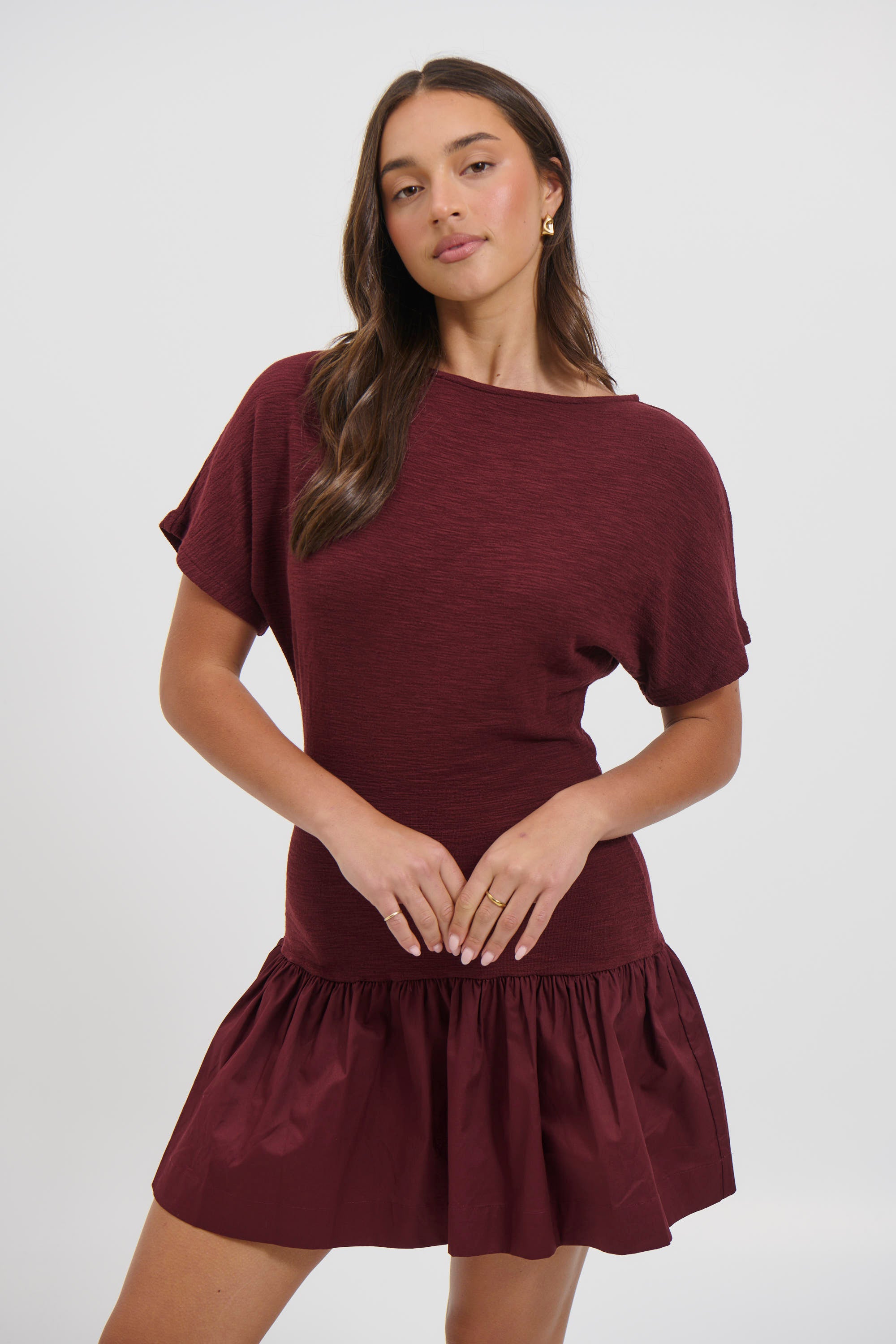 Shelly Mini Dress Wine
