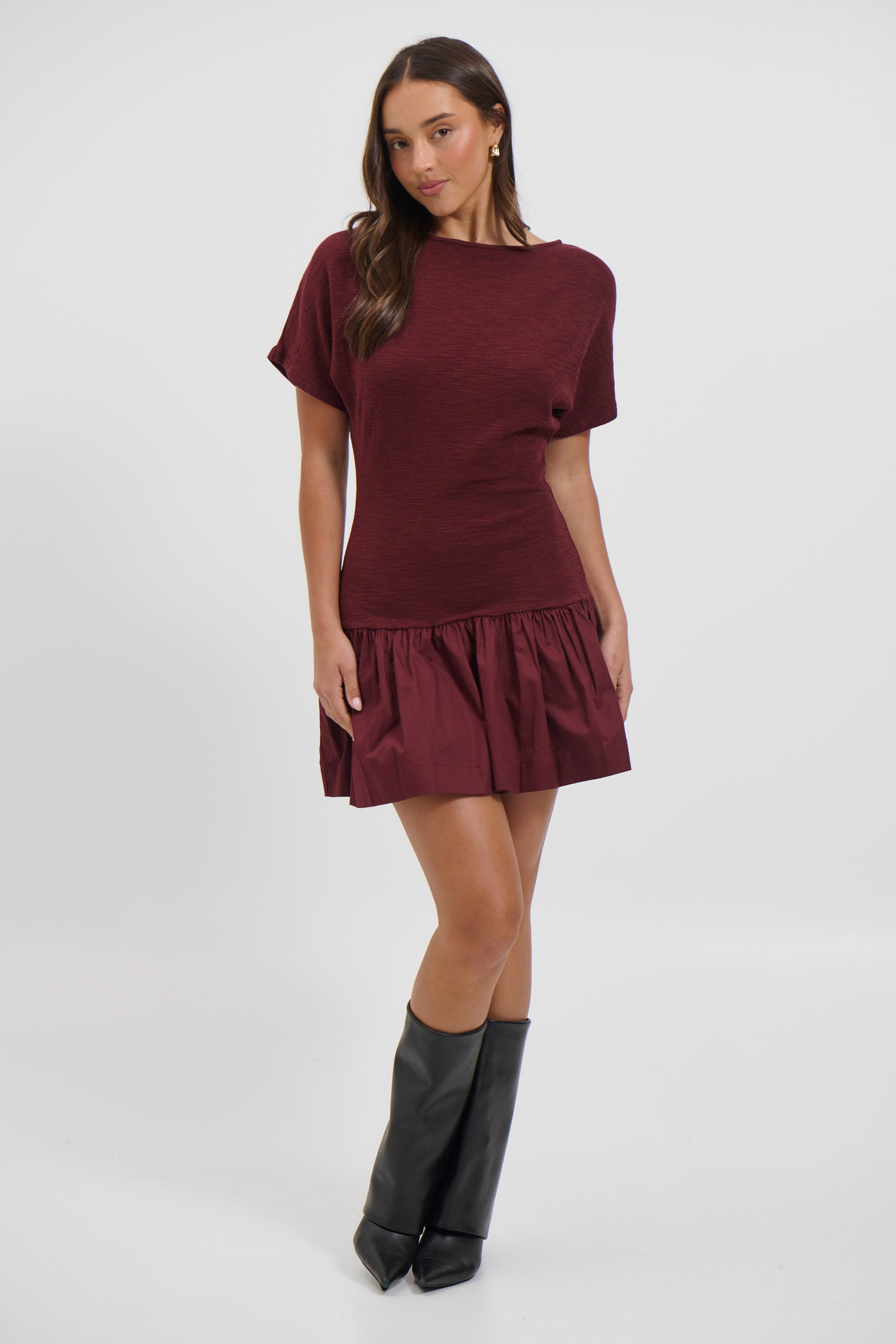 Shelly Mini Dress Wine
