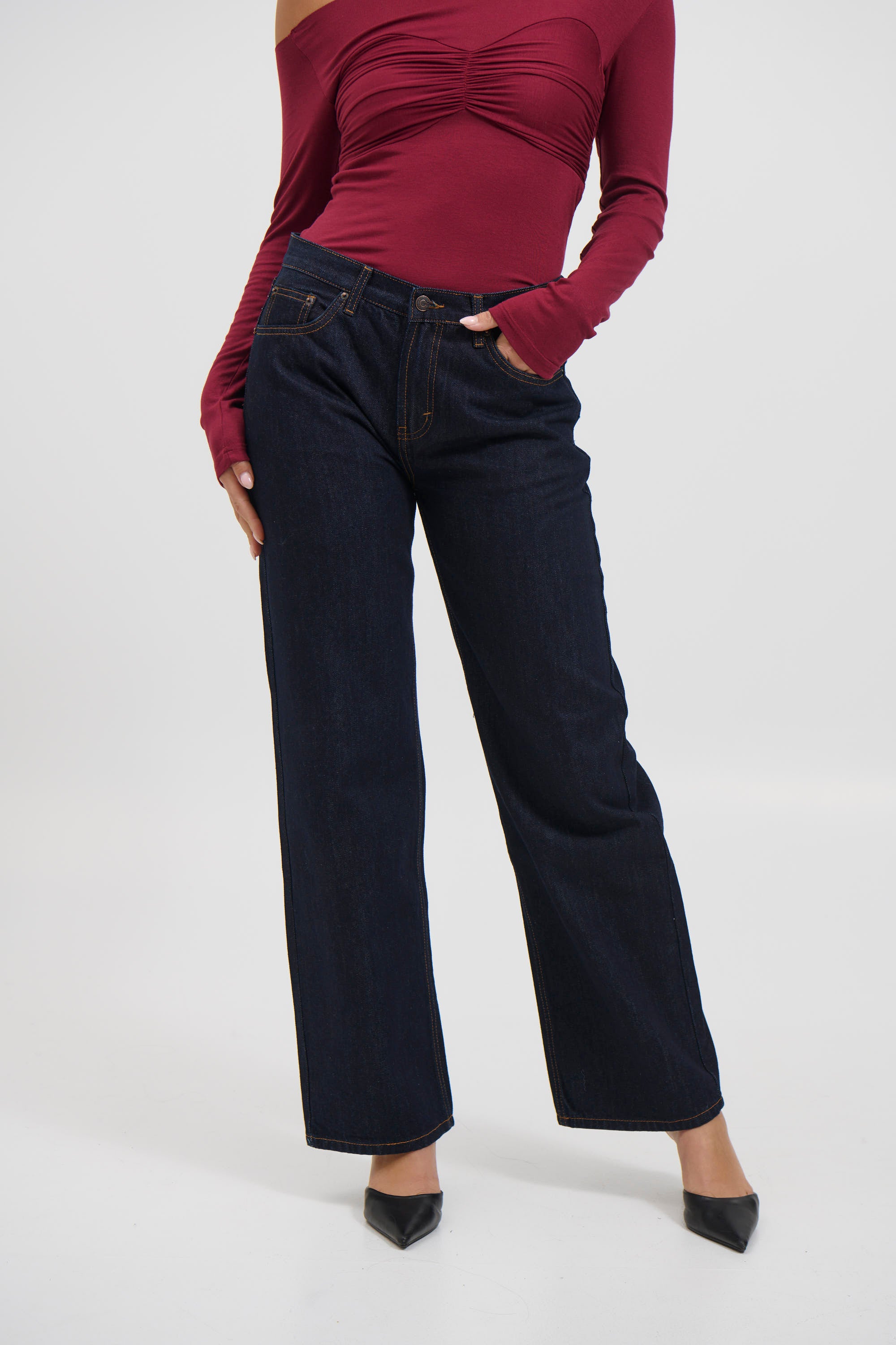 Avery Mid Rise Jean Dark Indigo