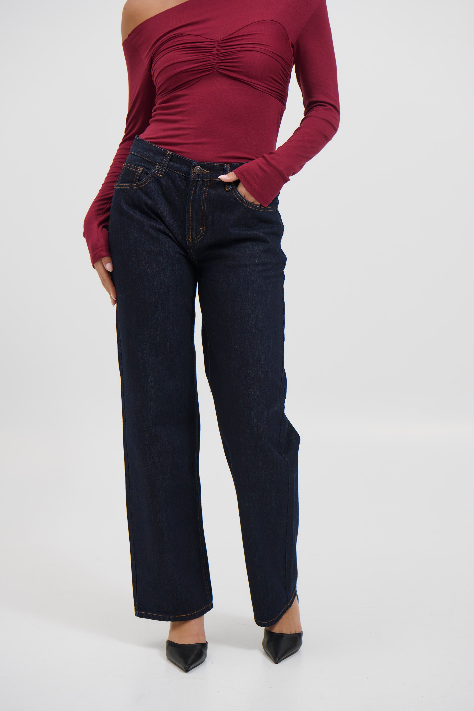Avery Mid Rise Jean Dark Indigo