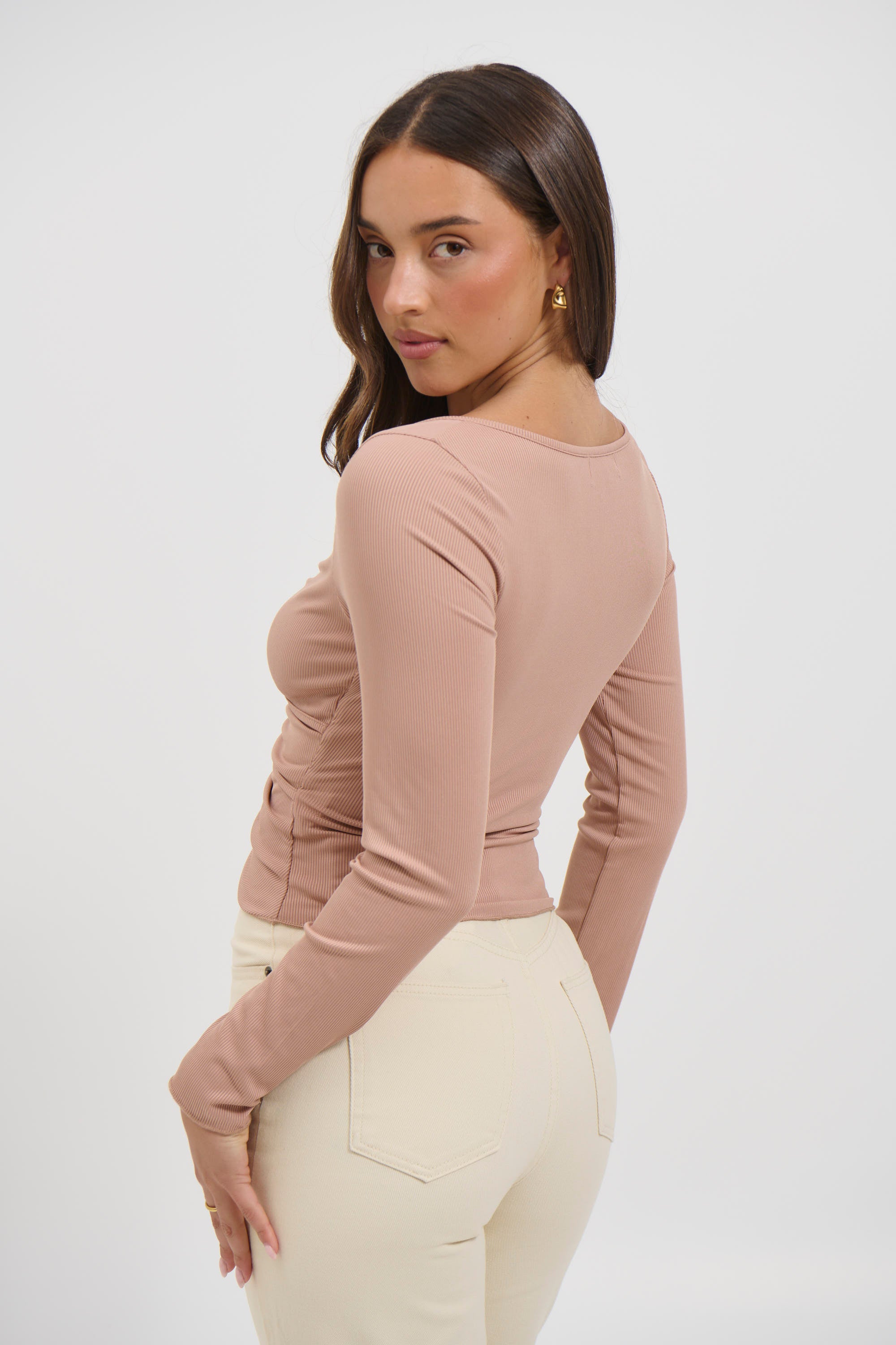 Miles Long Sleeve Top Mushroom
