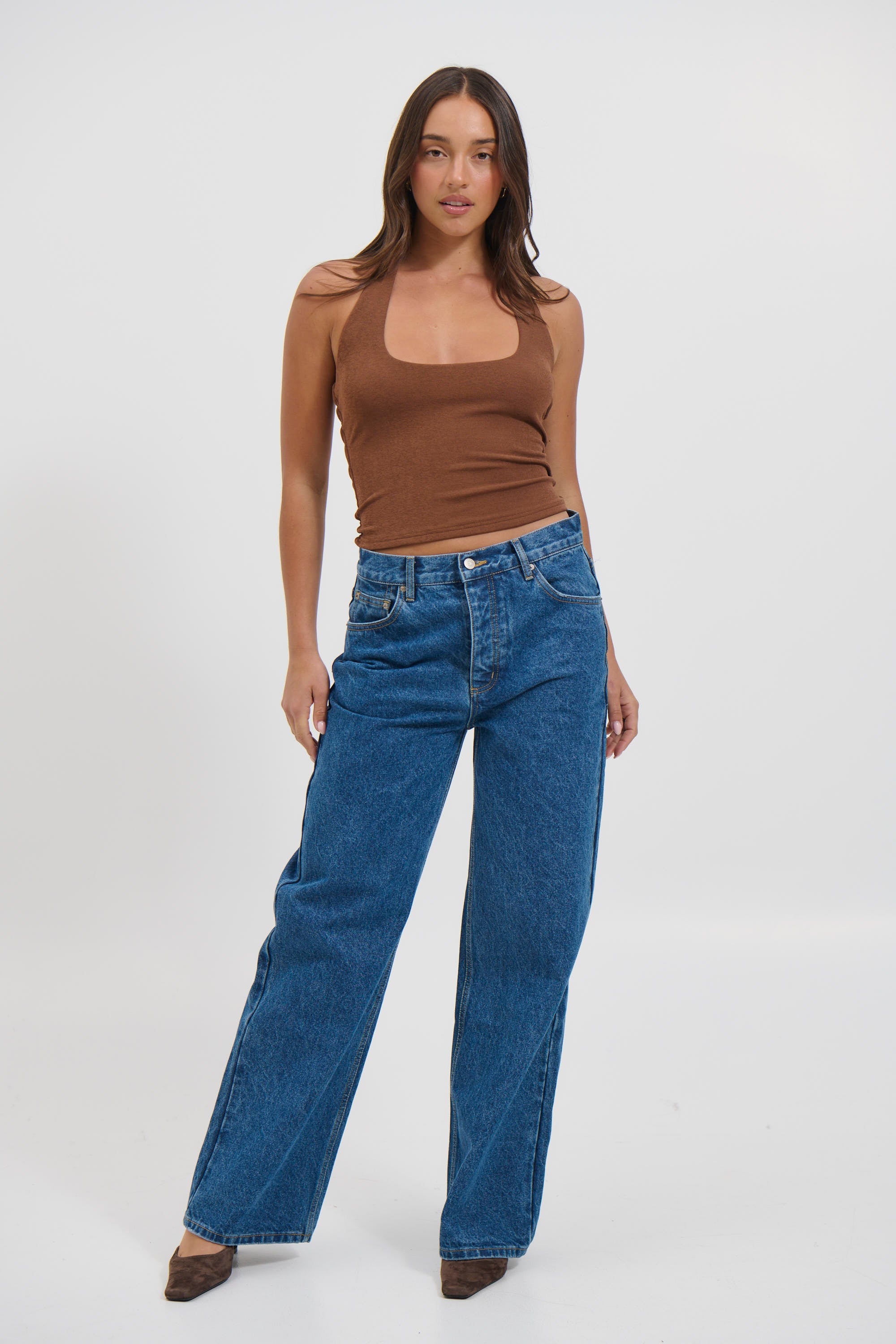 Katya Halterneck Top Mocha