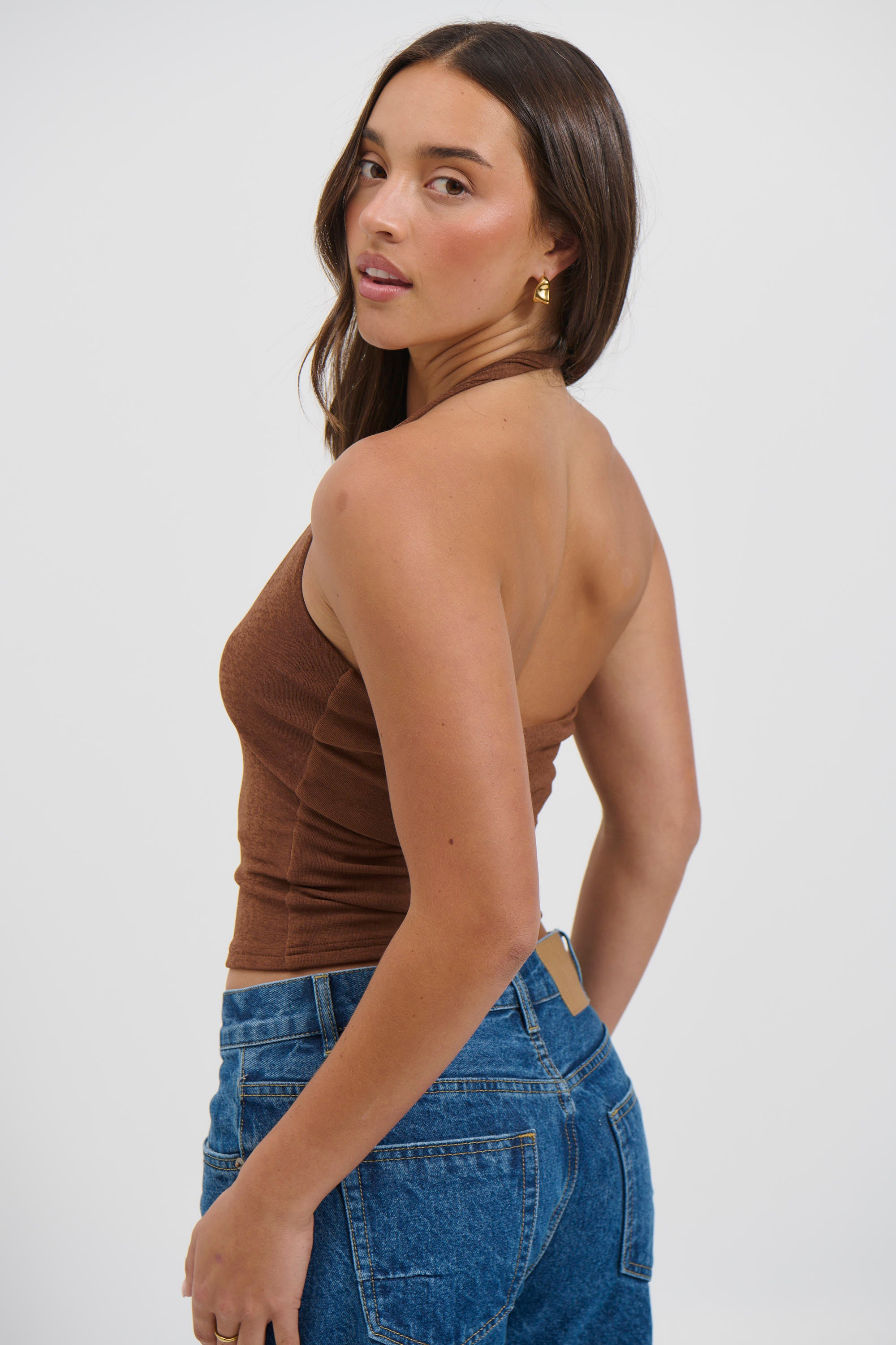 Katya Halterneck Top Mocha