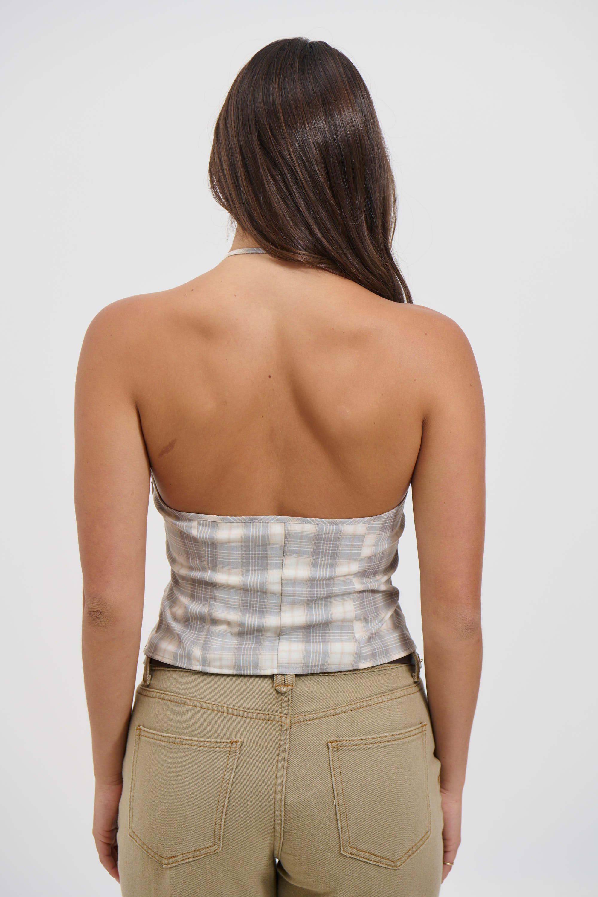 Sweet Escape Cami Smoke Plaid