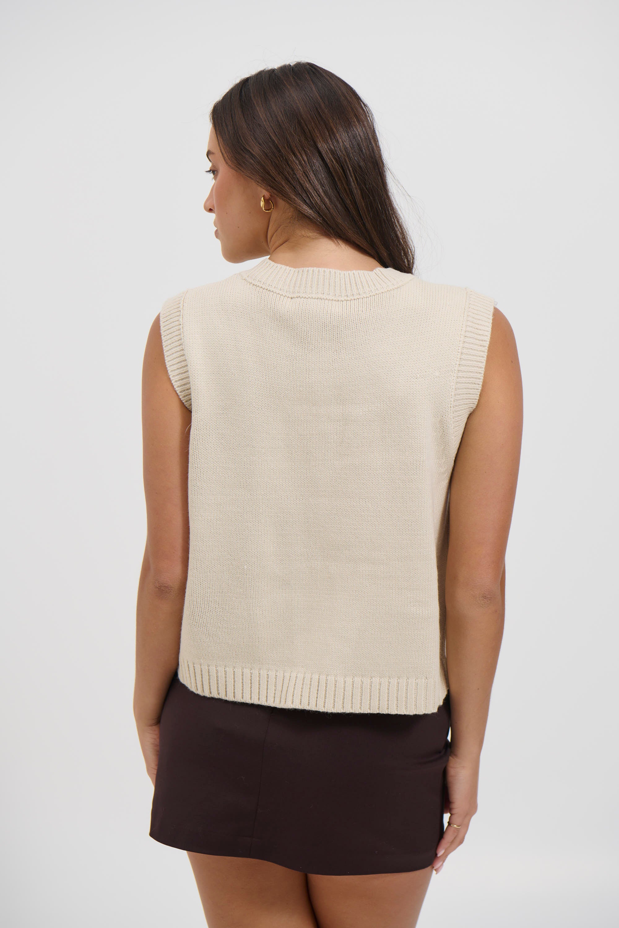 Cassia Knitted Vest Cream