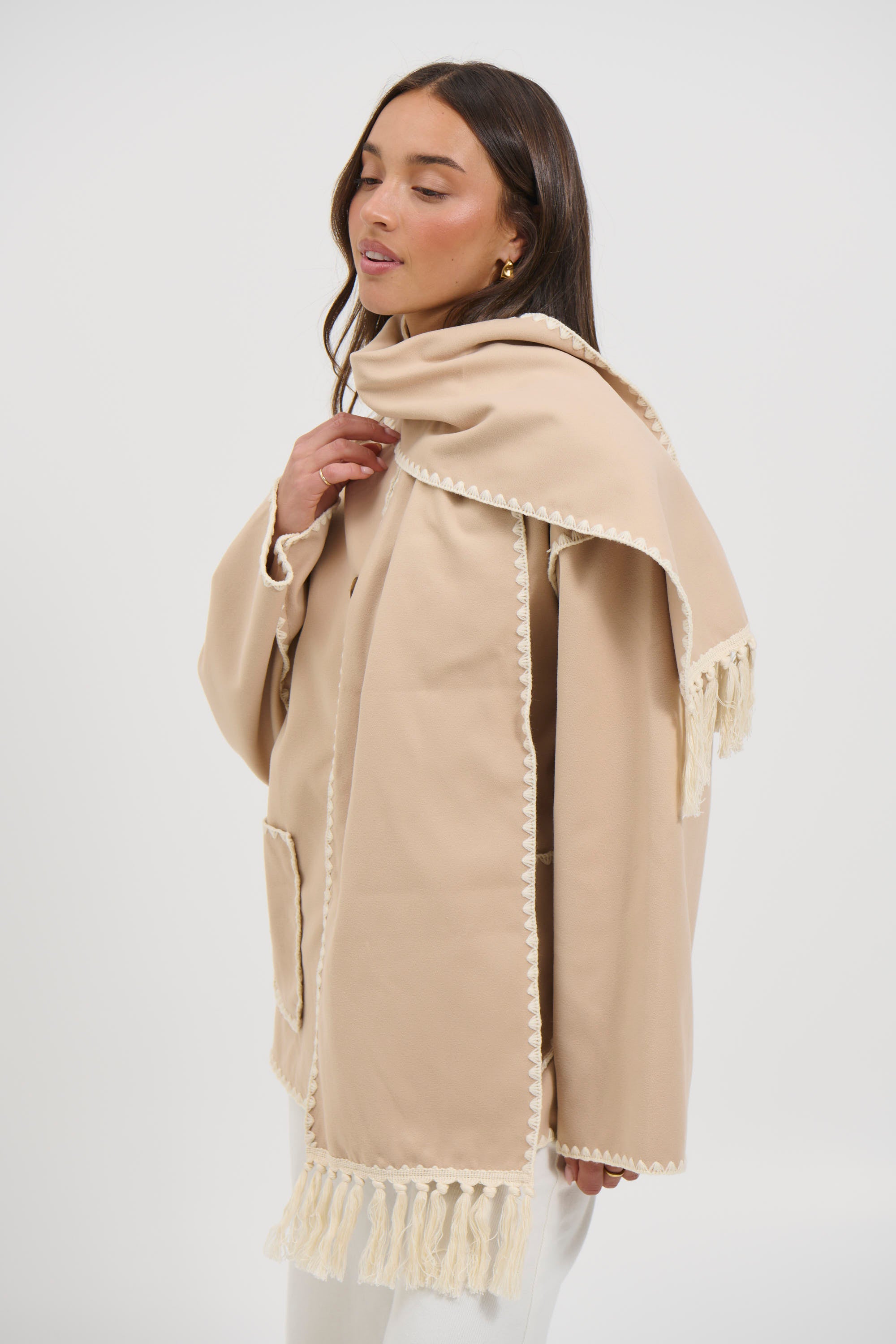 Alaska Scarf Jacket Beige
